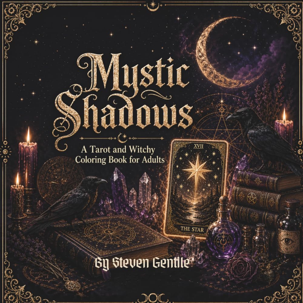 Mystic Shadows: A Tarot and Witchy Coloring Book for Adults