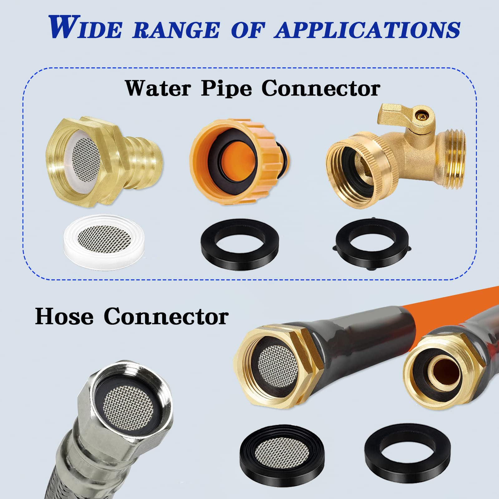 Buy TWCC 125 PCS Garden Hose Washers Shower Head Gaskets with Screen