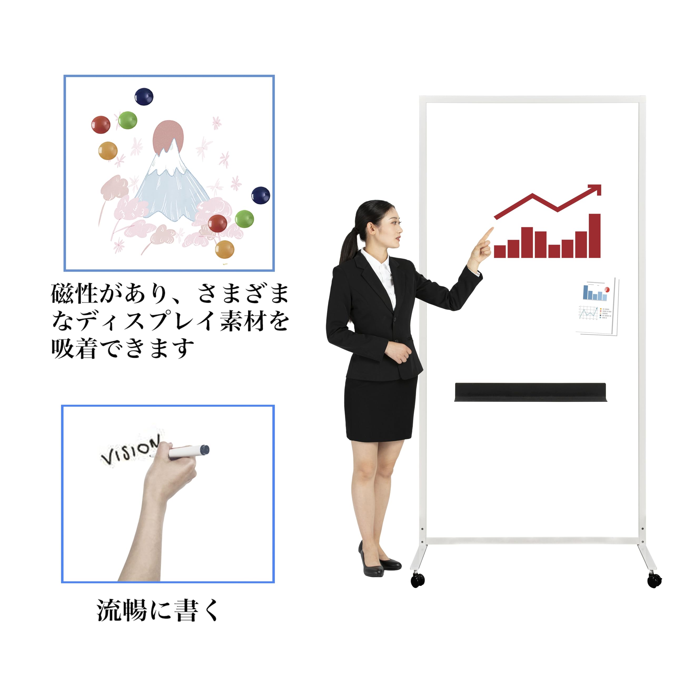 Amazon | ☆個人配送可能☆ ホワイトボード 脚付き 2役 パーテーション