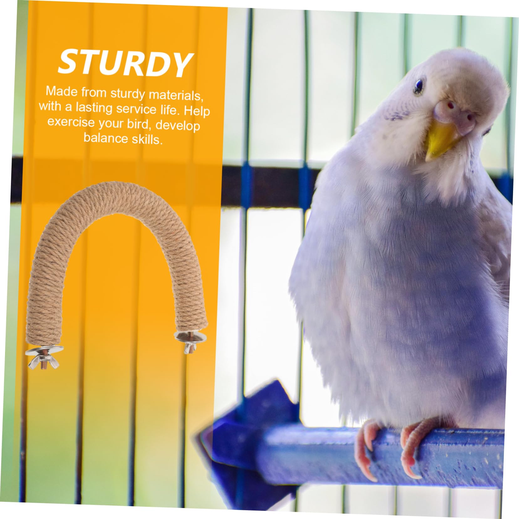 VANZACK 5piezas Perch De Aves U-Type Cuerda De Percha Interactiva para Periquitos y Accesorio para Jaula De Aves Juguete De Masticar y Ejercicio para