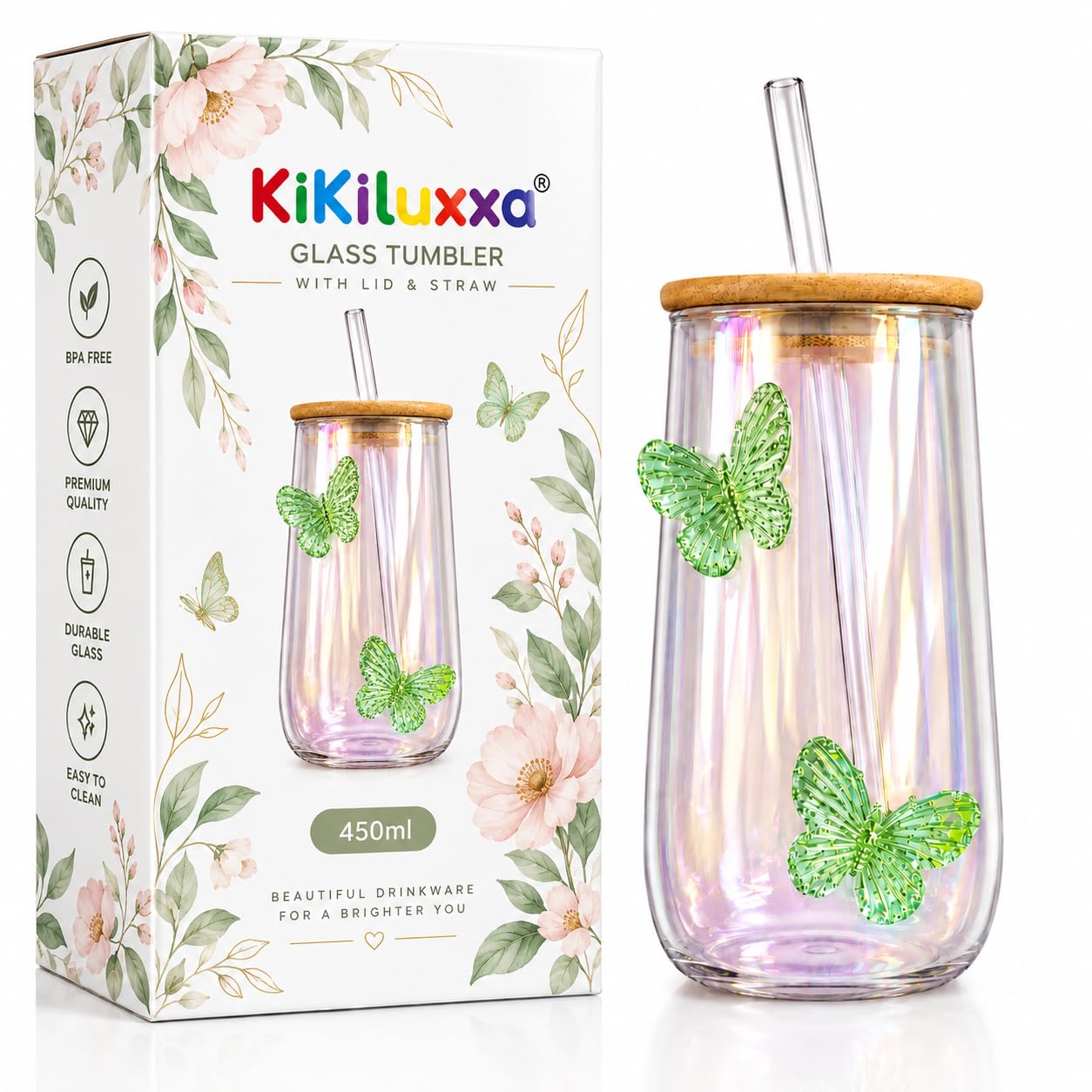 KiKiluxxa Glass Sipper - Stylish Reusable Bottle -20