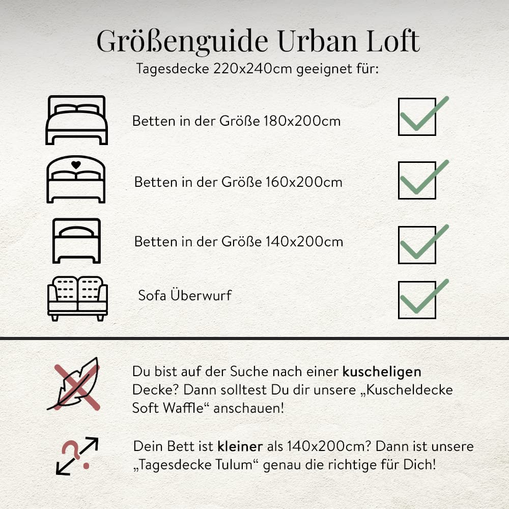 BOHORIA® Premium Tagesdecke 220 x 240 cm | 100% Baumwolle | Oeko-Tex® | Bettüberwurf Wohndecke Wendedecke Sofadecke in Waffeloptik | extra-groß (The Urban Loft) (Emerald)