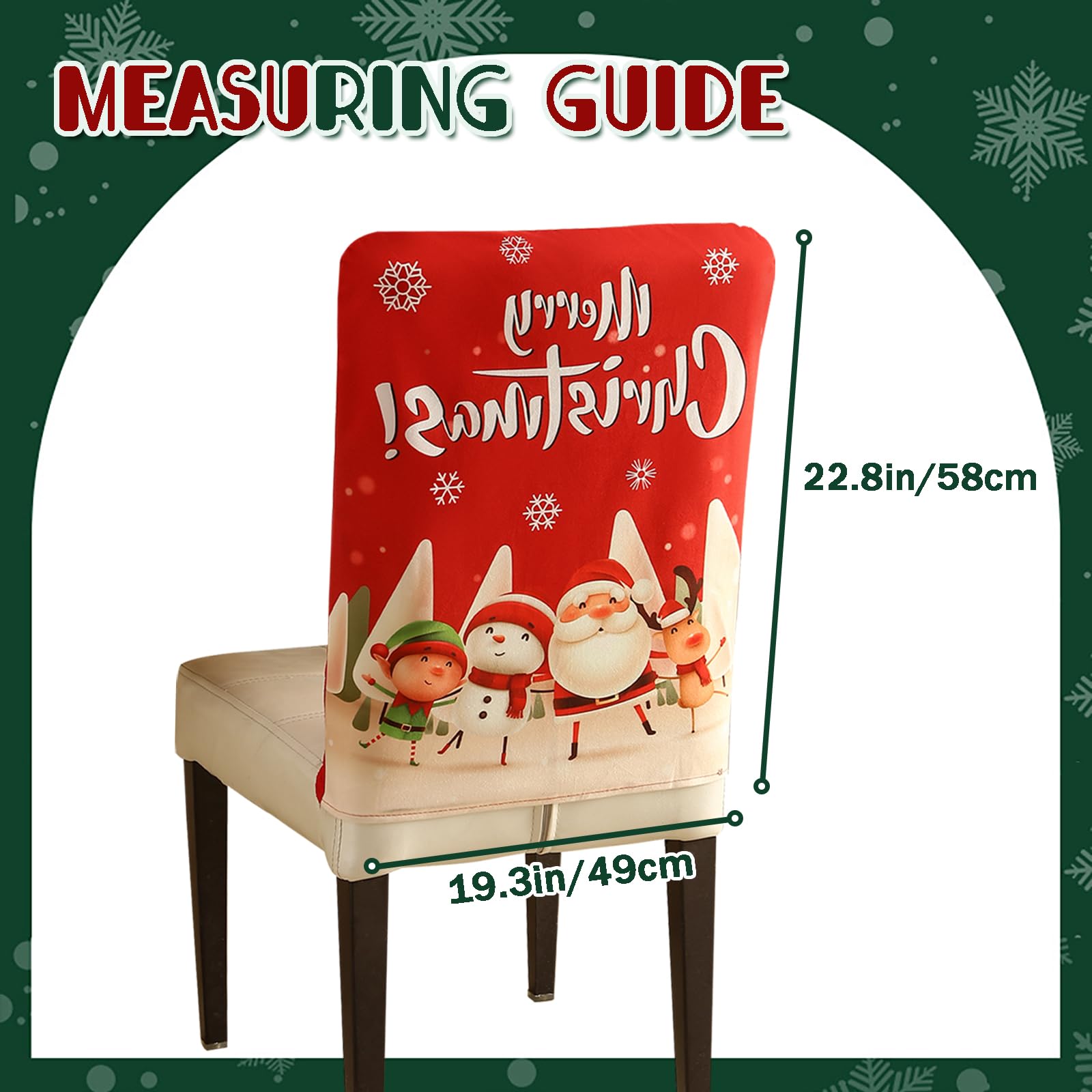 Juego de 4 fundas decorativas navideñas para sillas de comedor, para uso en interiores, perfectas para decoración de comedor