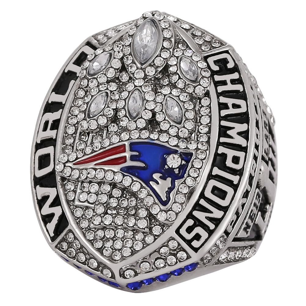 Ringe Zur Nationalen Fußballmeisterschaft 2018 Patriot-Champion-Ring Mit Holz-Schaubox Rugby-Souvenir-Schmuck Geschenke Für Fans Familie Freunde Alumni