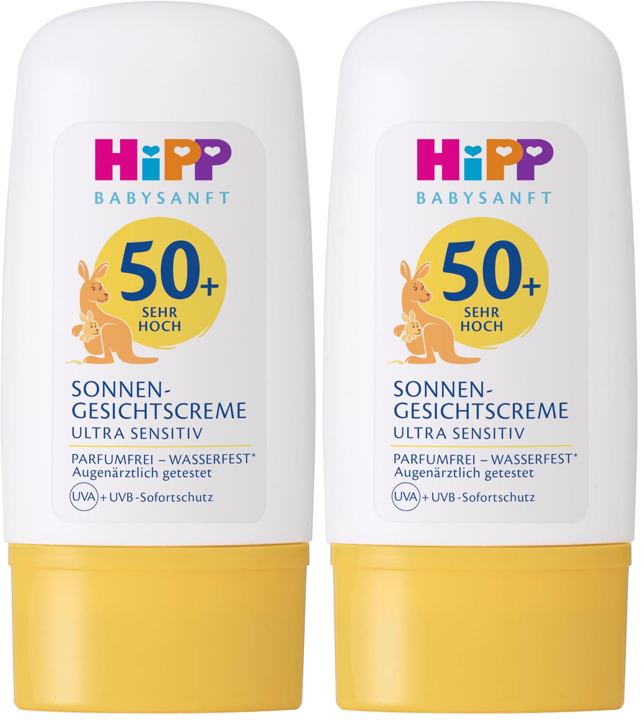 HiPP Babysanft Sonnen Gesichtscreme LSF (SPF) 50+, parfumfrei & wasserfest, ideal für sensible Baby- und Kinderhaut, 30ml (Packung mit 2)