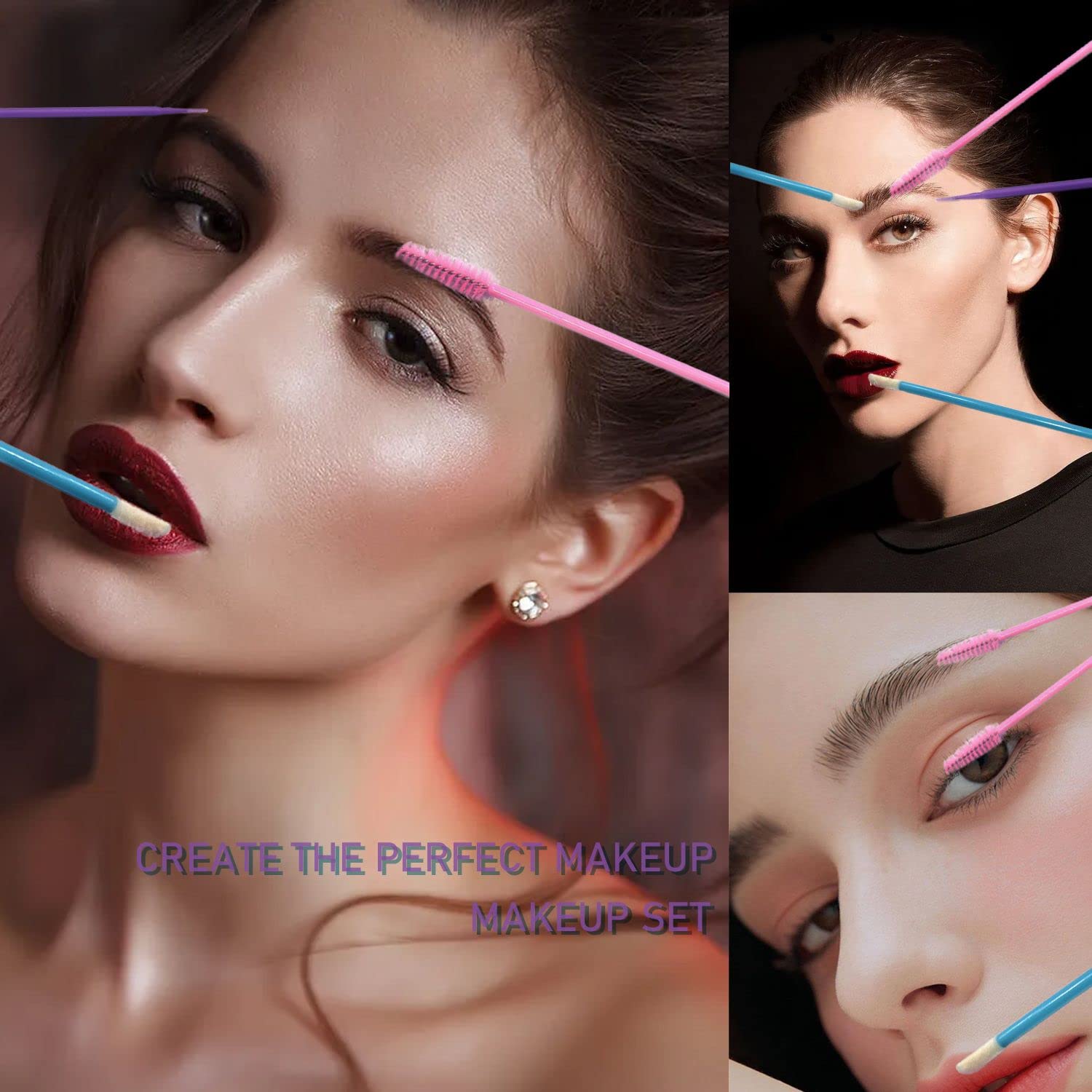 150 pezzi di bastoncini per mascara usa e getta, pennelli per labbra e micro pennelli per applicatori, kit di strumenti di bellezza per il trucco, dettagli per sopracciglia, labbra e trucco
