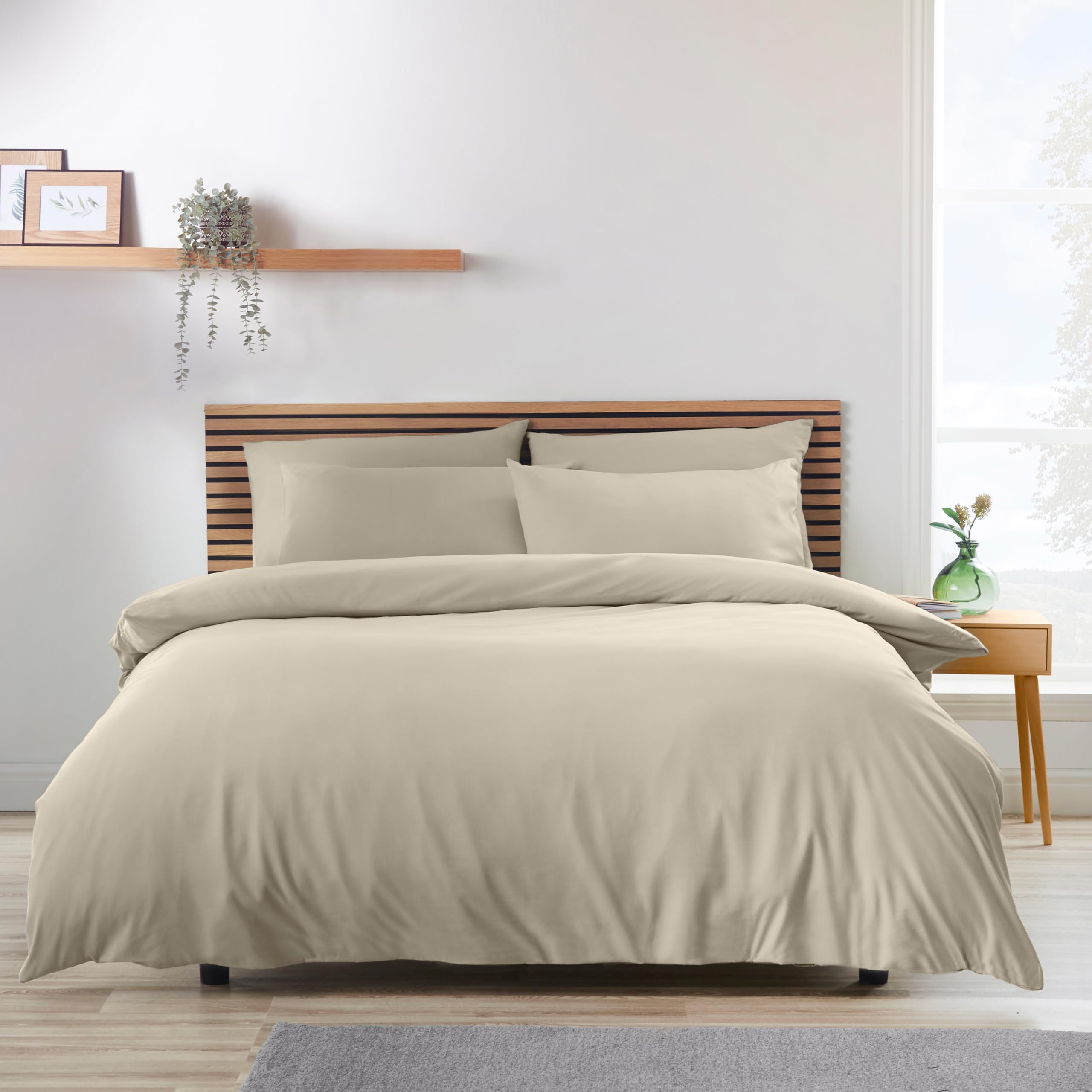 Catherine Lansfield So Soft Easy Iron Single Duvet Cover Set Natural