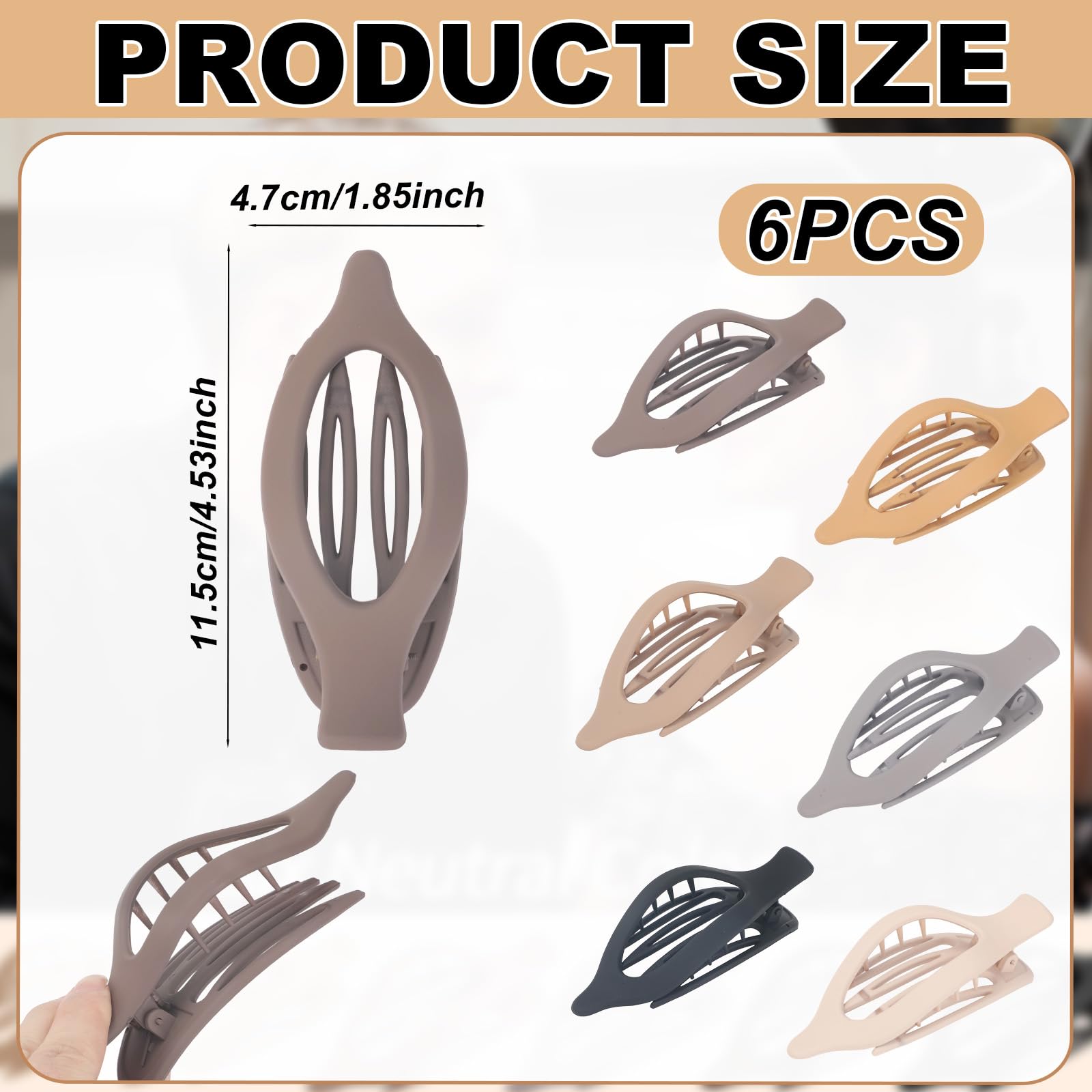 6pcs Flat Hair Clips - Image 2