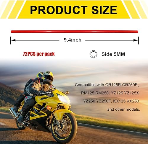 Miniatura 8 de Suvnie 72 fundas universales para radios de motocross, cubiertas de radios, protectores de decoración para motocross, sillas de ruedas, accesorios