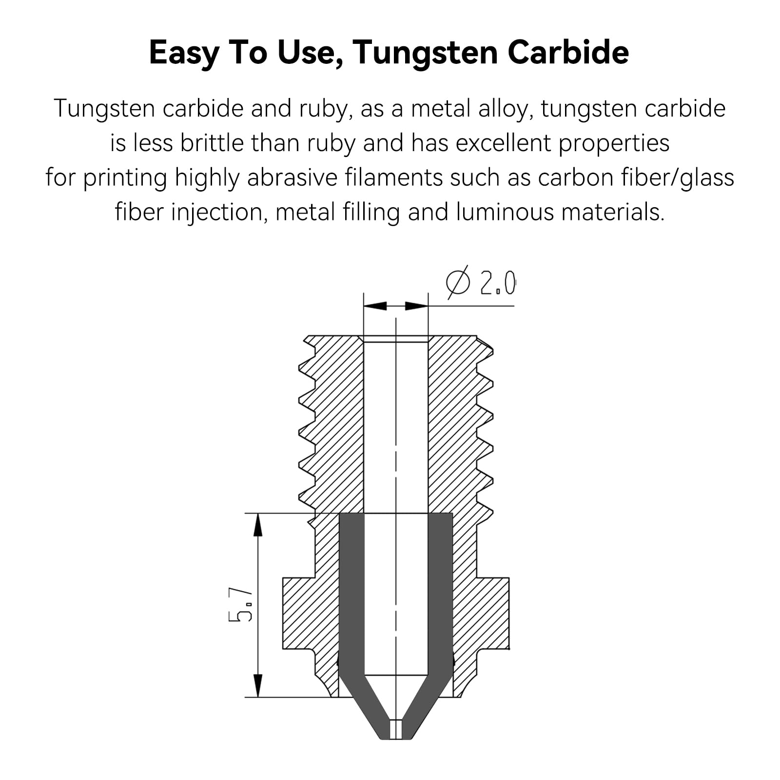 SeulQir - Boquilla de doble metal con punta de carburo de tungsteno E3D V6, boquillas de impresora 3D de 0,4 mm para impresora 3D Prusa i3 MK3S/Mini, Anycubic i3 Mega/Kobra/Kobra Neo y más (0,4 mm E3D