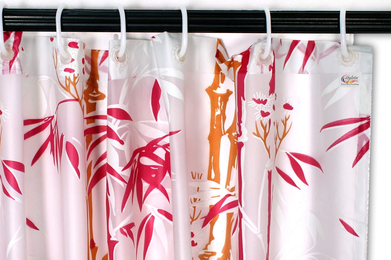 Stylish Pink Bamboo Shower Curtain - 7ft FREE SHIPPING -4