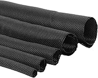 Vista 14 de Mangas trenzadas negras para organización de cables, protector de cable de telar de alambre, autoenvoltura (1/2 "-12 pies)