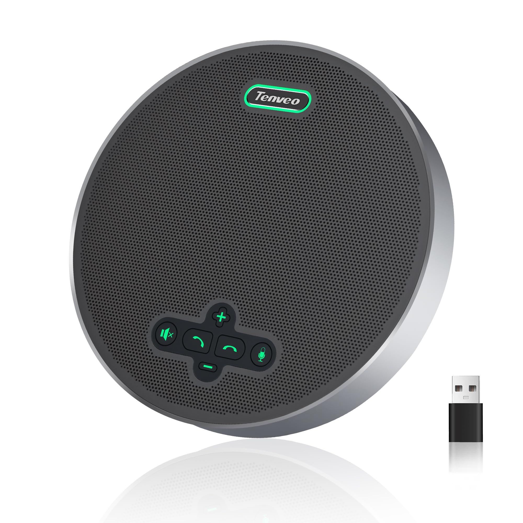 bluetooth conference speakerphone with 8 noise mics and 360° sound