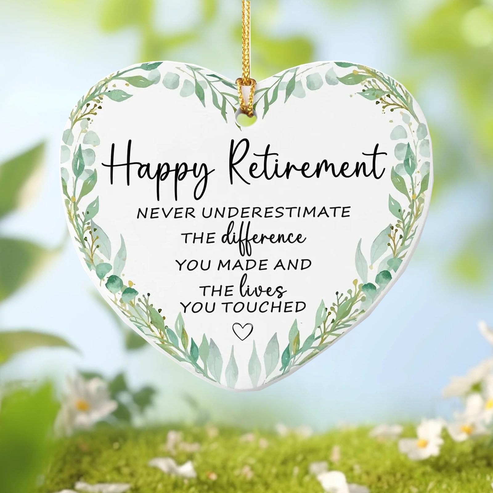 VGRDTW Retirement Gifts for Women, Retirement Gifts, Floral Design Hanging Plaque Keepsake for Retiree, Coworker, Teacher, Nurse, Friend, Elegant Party Décor