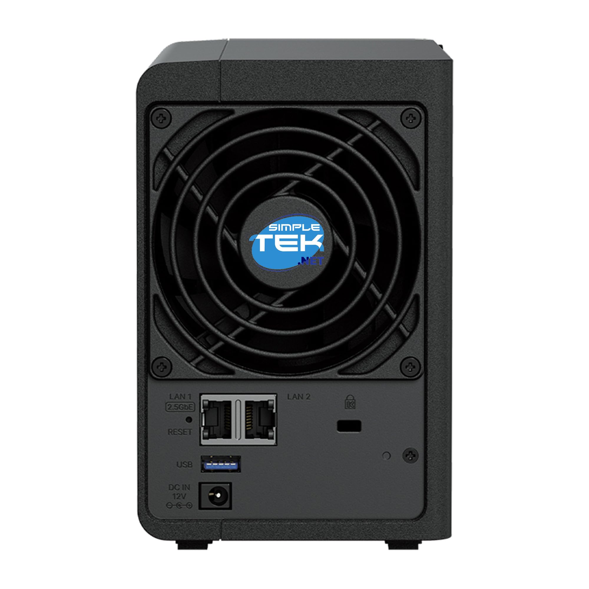 SIMPLETEK - Sistema NAS de 2 Bahías para HDD y SSD de 3,5/2,5 pulgadas con RAM de 2 GB (ampliable a 6 GB), procesador Quad-Core y LAN 2.5 Gigabit