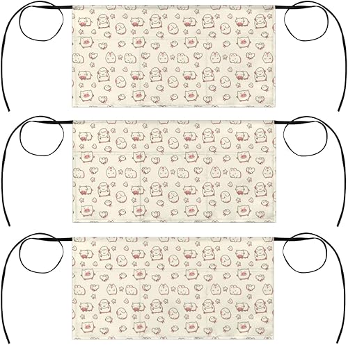 Miniatura 1 de Delantal de cintura de 3 bolsillos, paquete de 3, delantal corto de cerdo, vaca, pollo, para hombres y mujeres, cocina, restaurante, cafetería