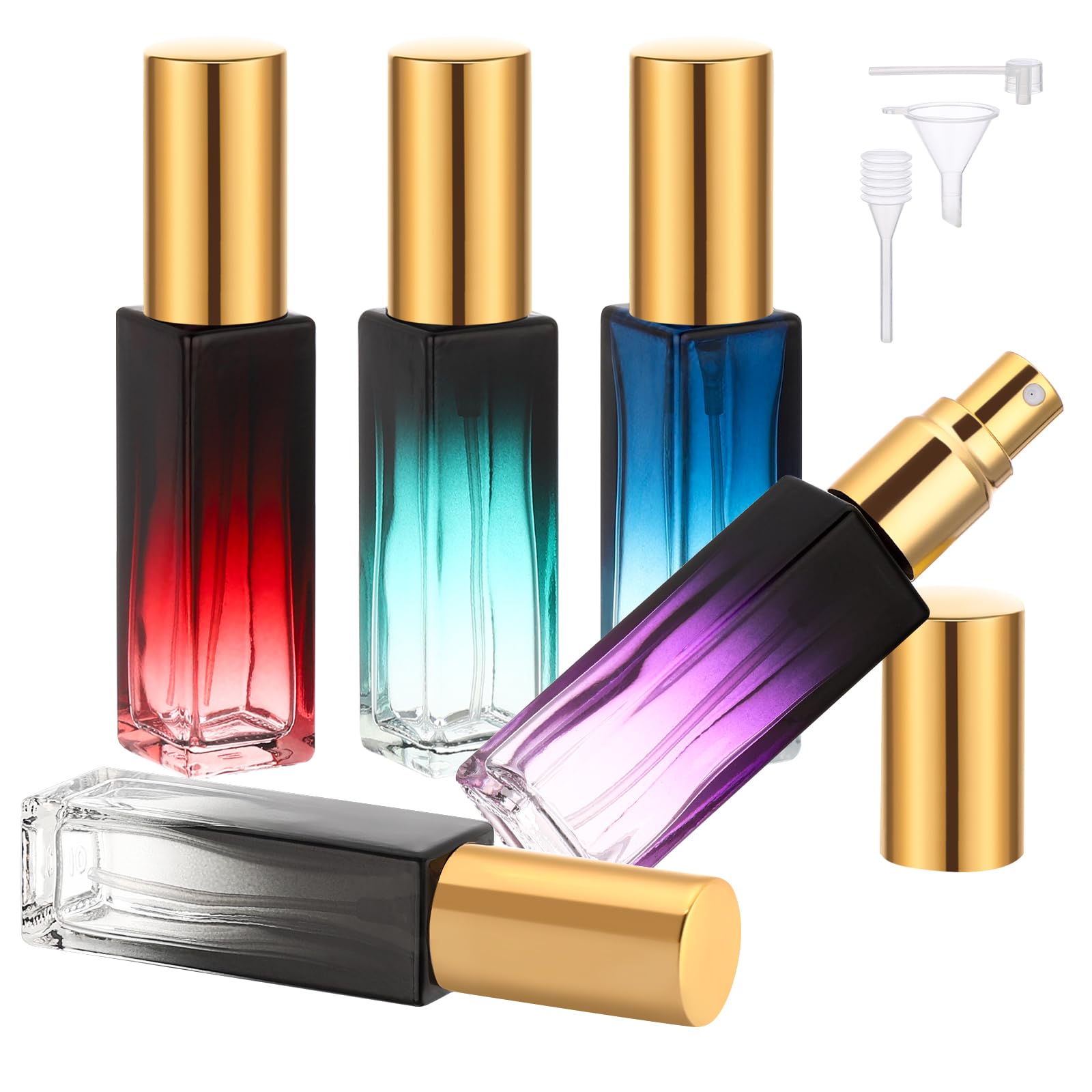 Segbeauty Atomizador Perfume Recargable, 5 Piezas 10ml Portátil Contenedor de Perfume de Viaje, Adecuadas para la Aviación, Viajes Accesorios (Azul Semitranslúcido) — view 11