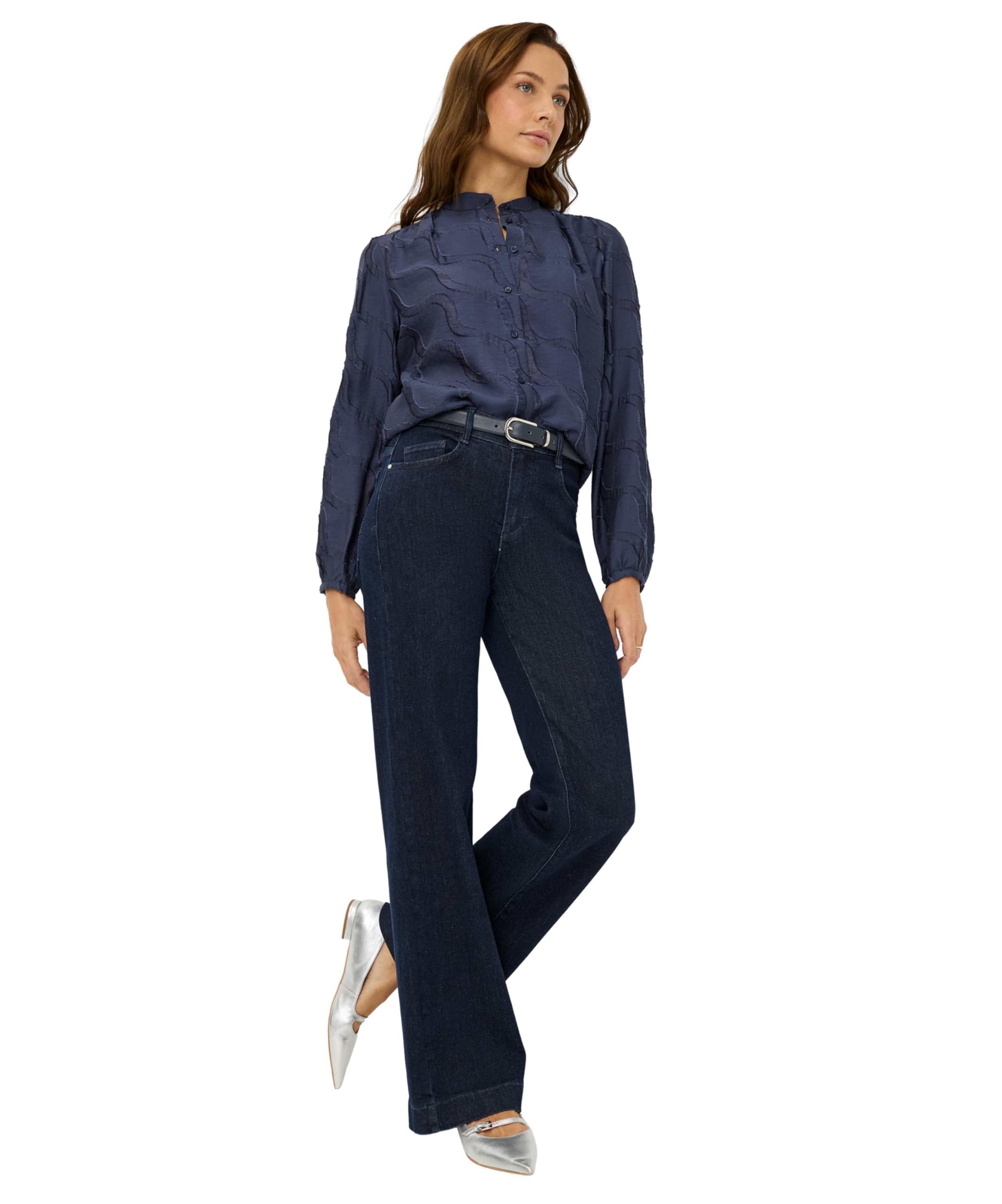 Brax Bluzka damska Style.Vivi Burn Out, 23 Midnight Blue, 46