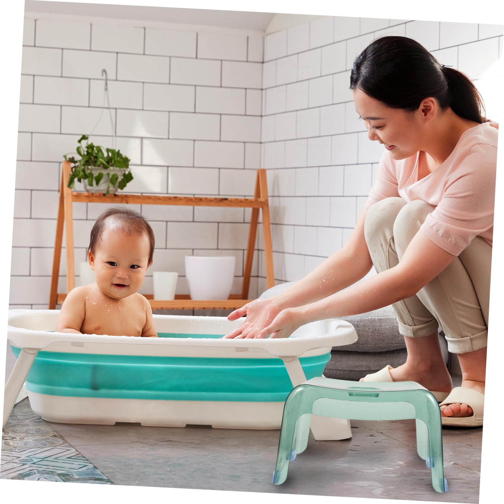 VICASKY Low Foot Bench Non-Slip Step Stool Kids Bathroom Stool Sturdy Decorative Seat