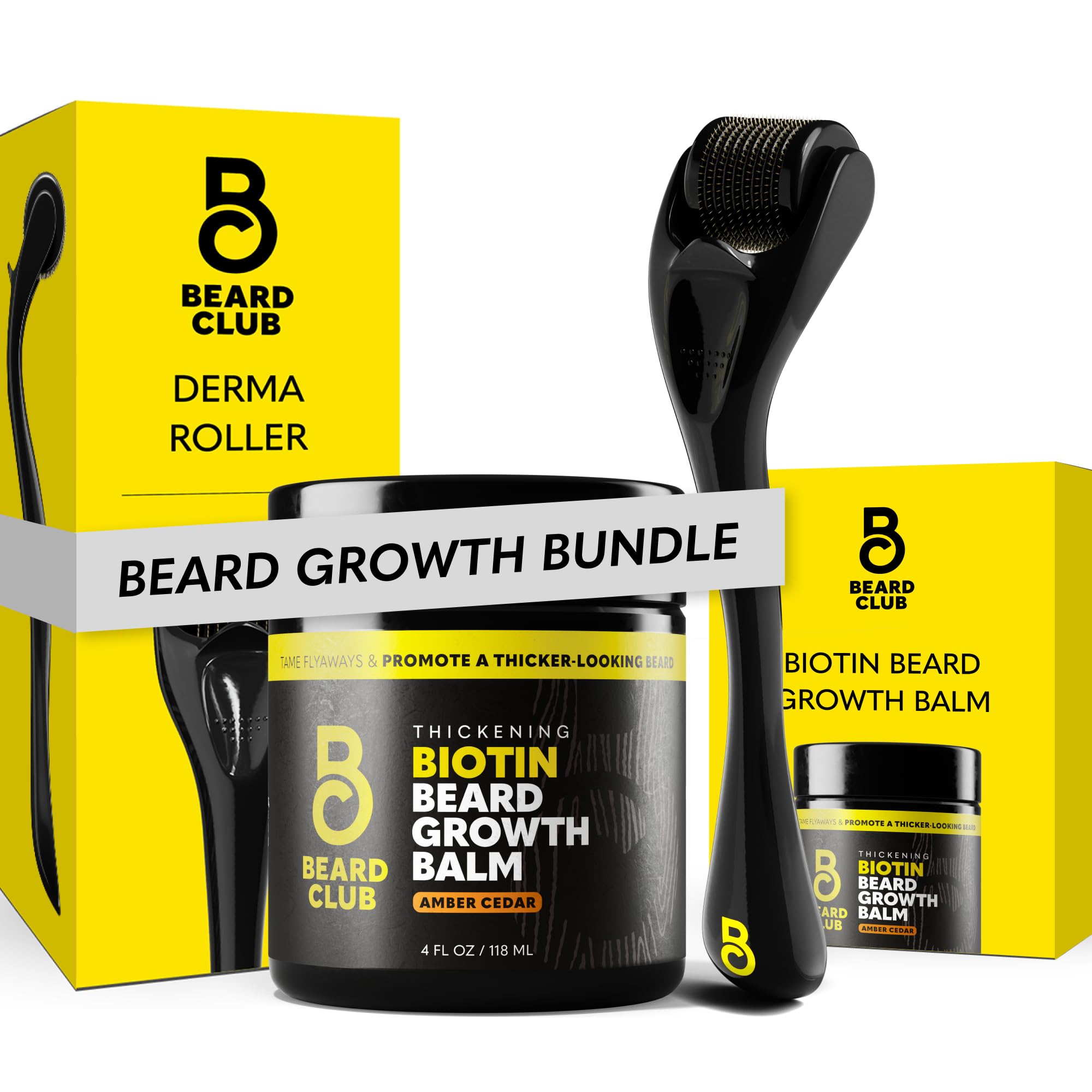 �️ The Beard Club Derma Roller and Biotin Beard Balm Bundle - Mens Grooming Kit with 540 Titanium Microneedle Face Rolle — deal on Shopping With Noya