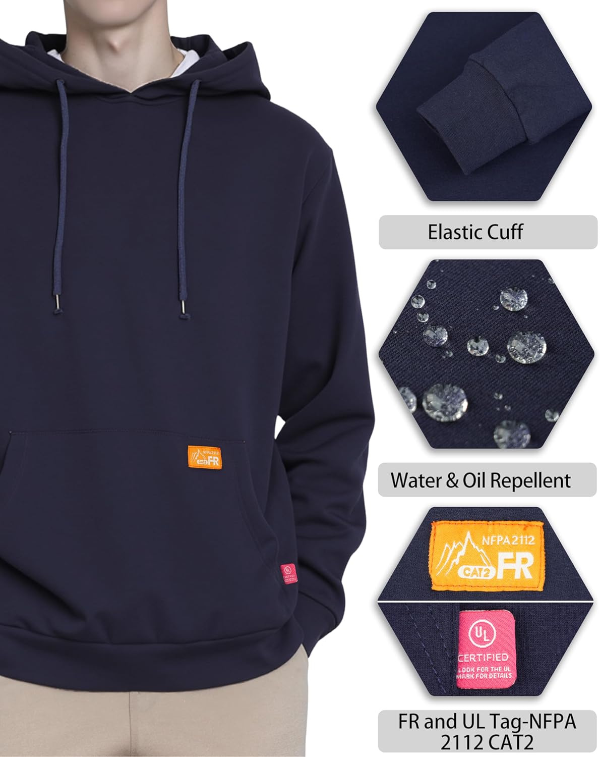 Titicaca FR Hoodie FR Sweatshirt Lightweight 7.5oz 100% C Pre-Washed Hooded Shirt - Image 3