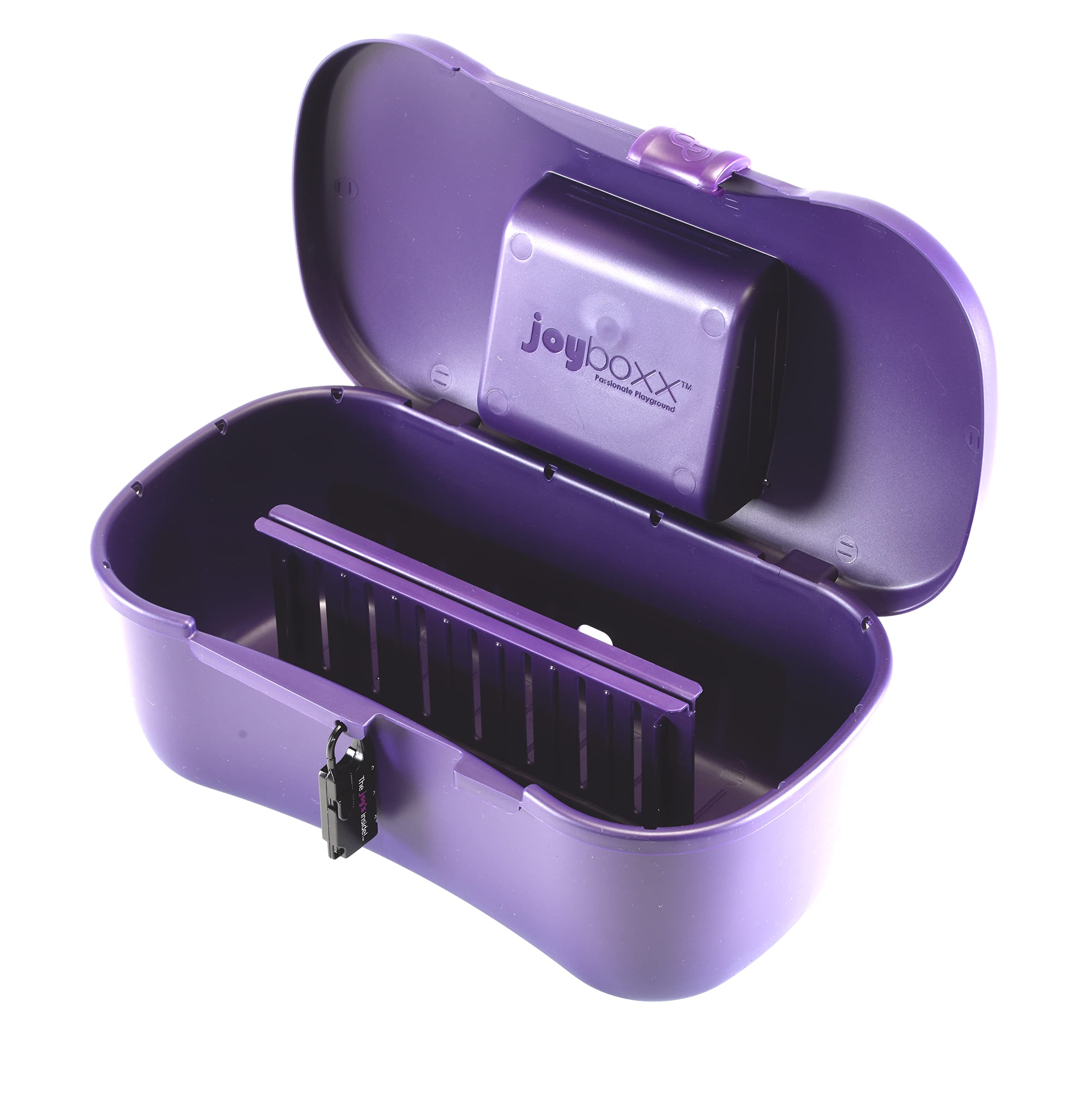 JoyboxxPlaytray (Purple/Purple) LIMITED EDITION - The #1 Toy Box for Adults - Hygienic Clean and Lock Storage System, Made in the USA, Non-Toxic, Recyclable