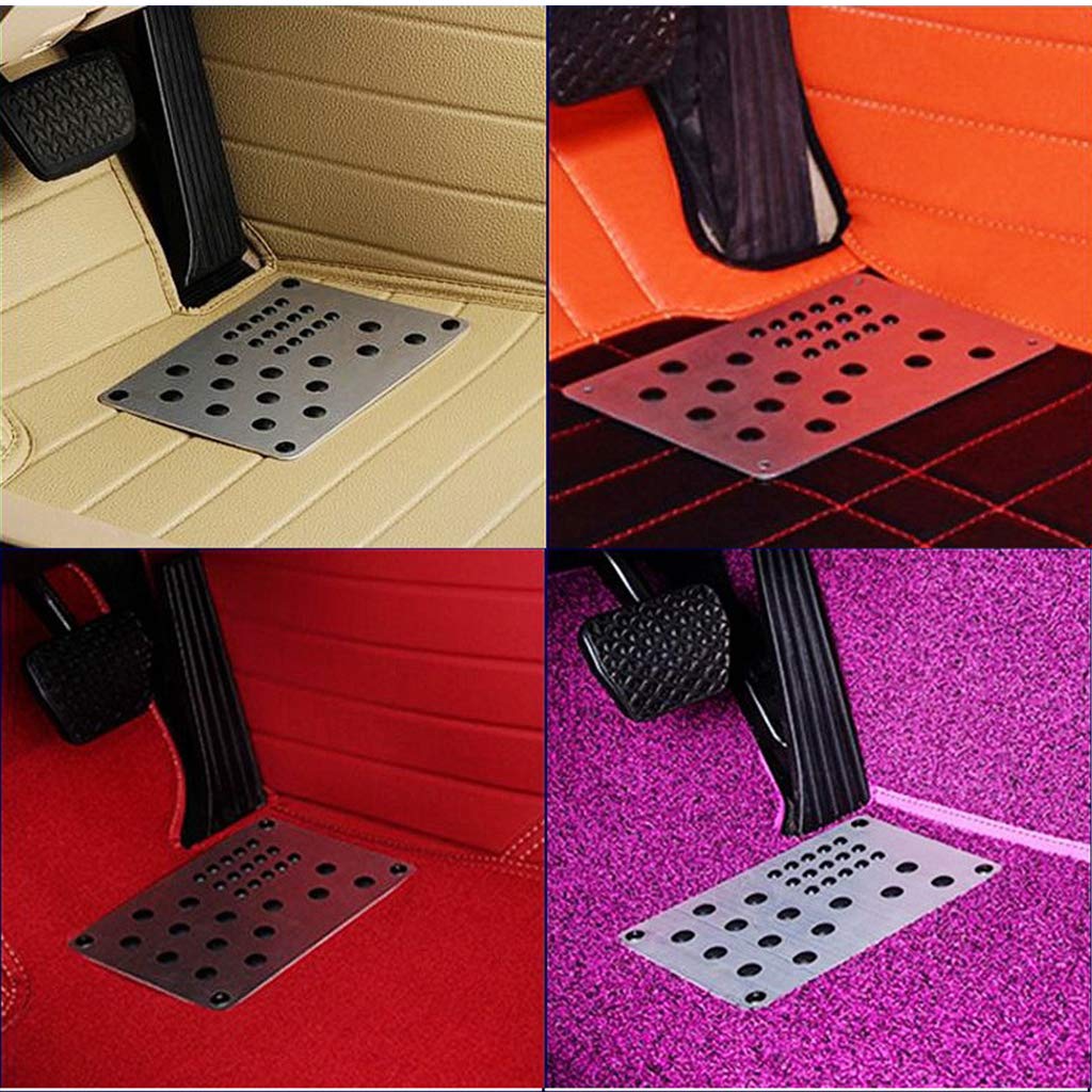 QIXIAMO Car SUV Floor Mat Foot Heel Scuff Plate -Slip Carpet Automobile Alloy Wear Plate Anti-Skid Pad — view 3