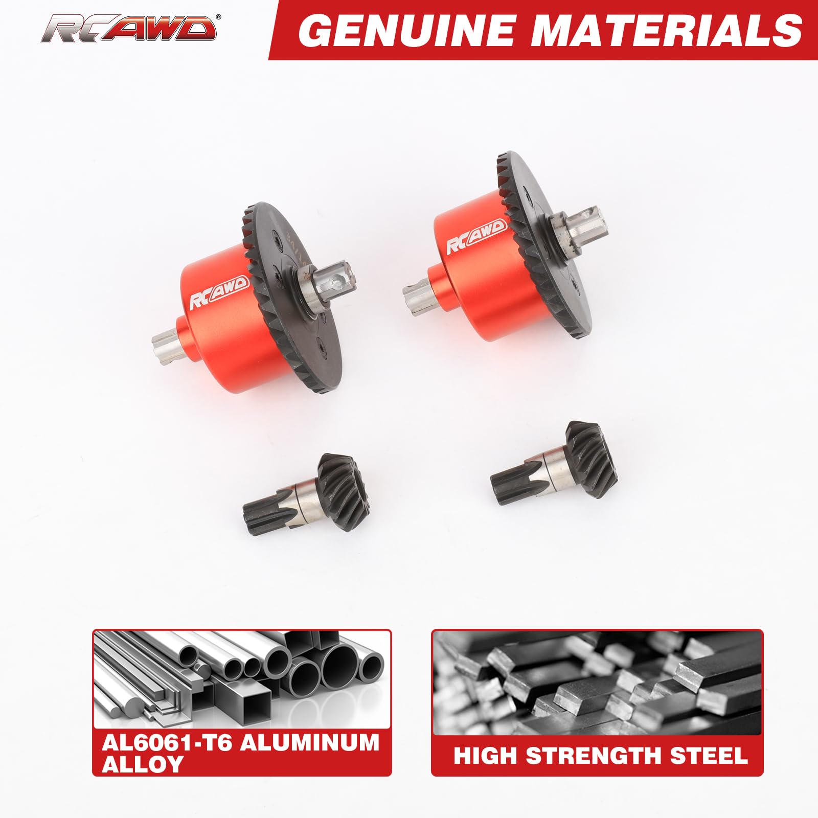 RCAWD Full Metal Front Rear Differential Assembly 20K with 13T Pinion Gear 2P for ARRMA Granite, Senton, Old Big Rock, Typhoon, 3S Brushless and Brushed Series 1/10 Upgrade Parts