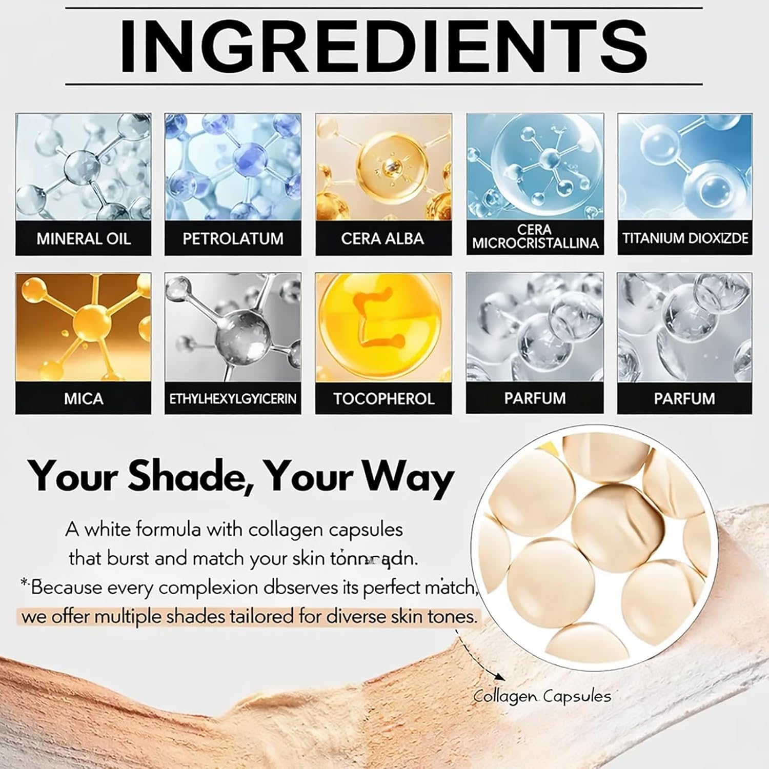 Color-Changing Foundation Stick, Dual-Ended Korean Skin Care Foundation Stick, Detachable Brush, Full to Medium Coverage Base Hydrating Makeup Portable & Travel-Friendly (3Set-Mix) - Image 5