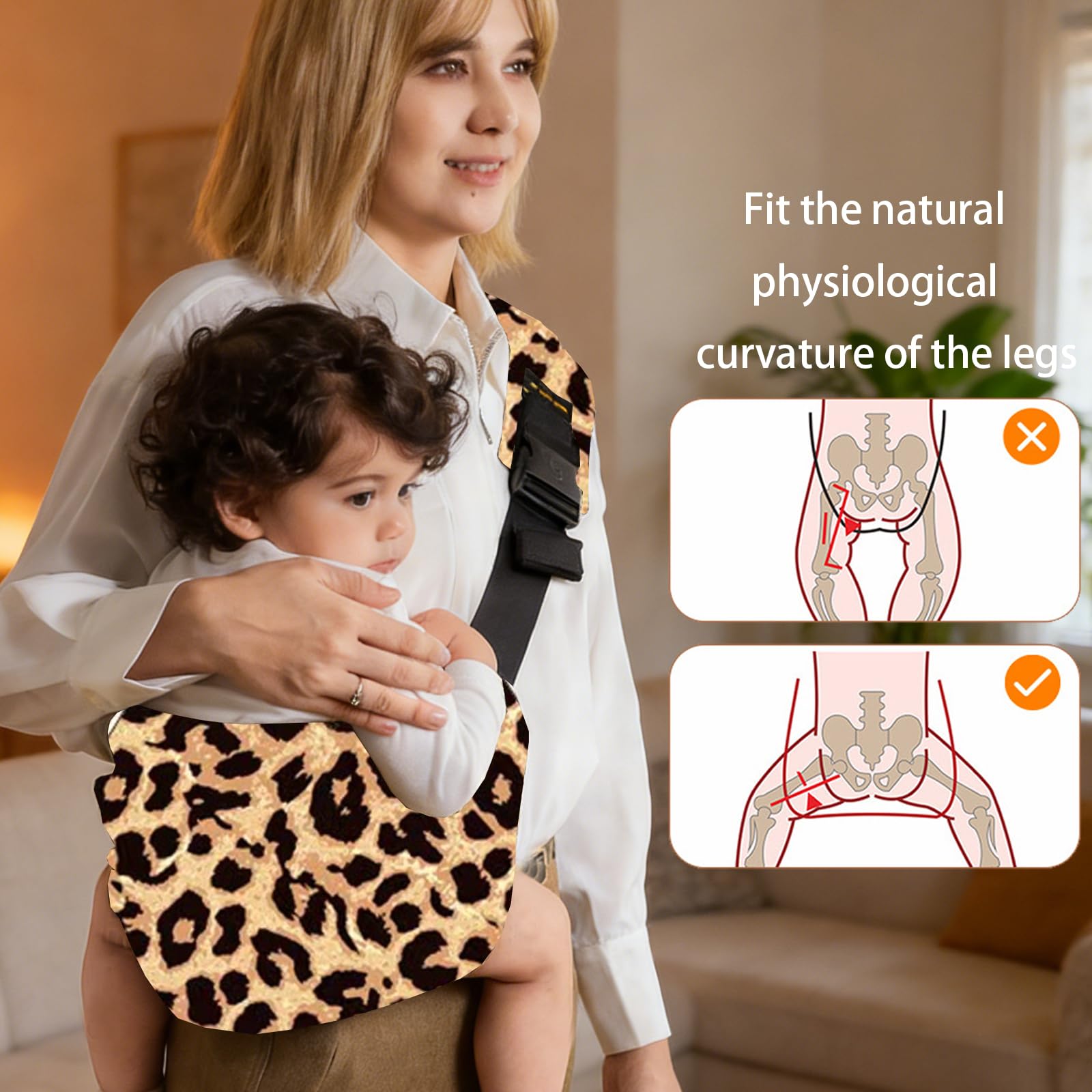 LUKIUP Portabebés para recién nacidos, ajustable en la cadera, lateral, portabebés ergonómico, para recién nacidos, niños pequeños de hasta 20 kg (D)