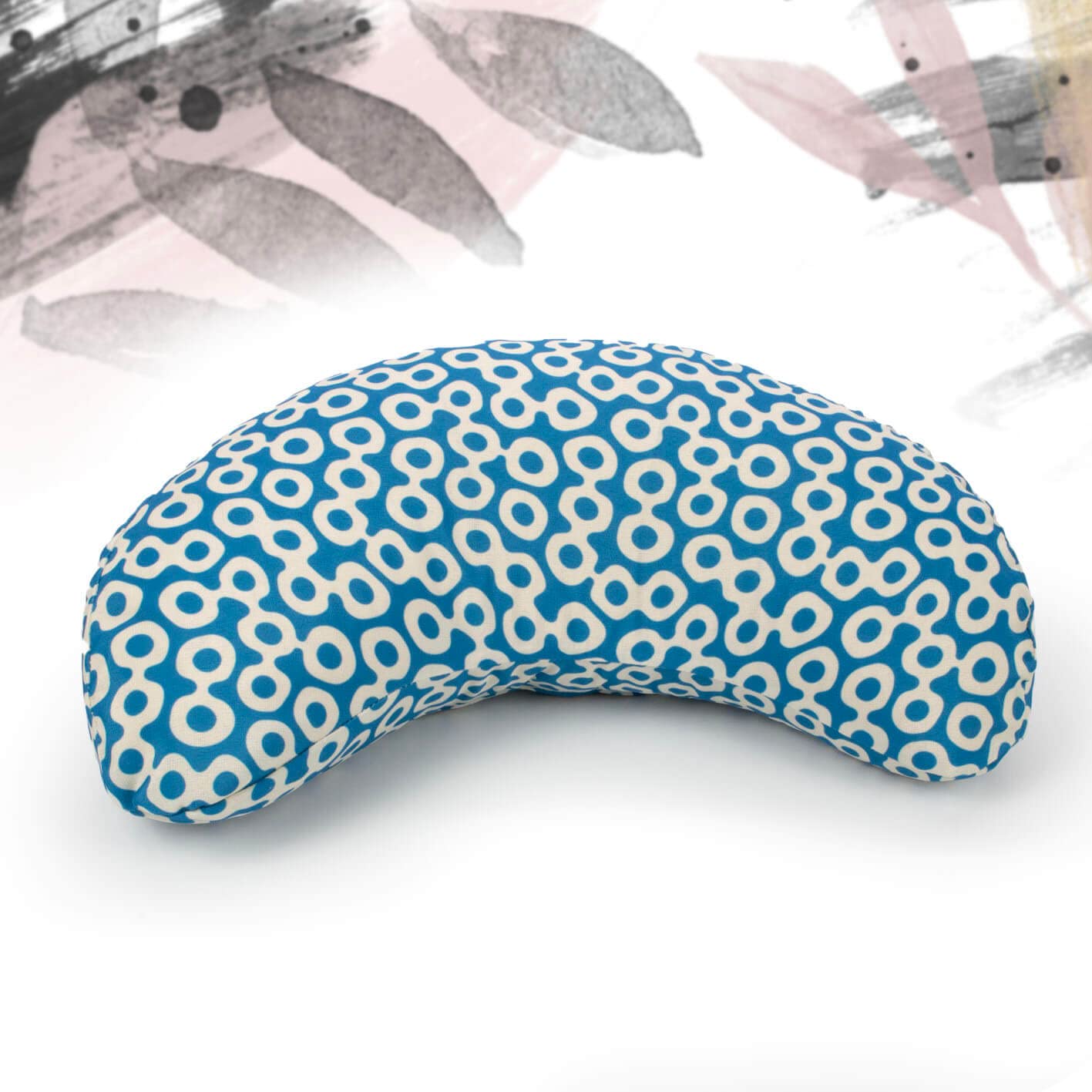 Zafu media luna DESENFUNDABLE ESTAMPADO MUGUEN - cojín para meditación y yoga