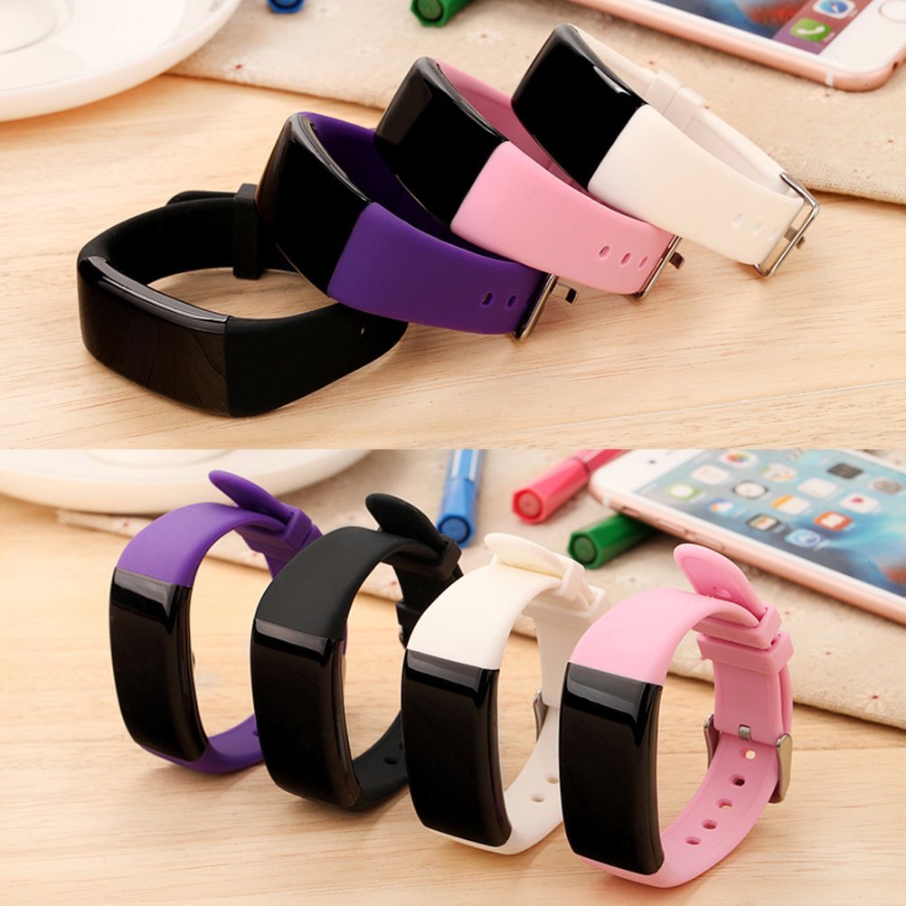 Fitness Tracker Con Bracciale - Orologio Digitale, Pedometro, LED Rosso, Unisex