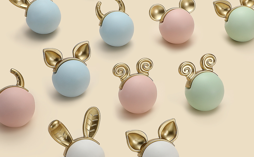 Evionlin 6Pcs Blue Rabbit Ceramic Cabinet Knobs – Cute Cartoon Drawer Pulls With Zinc Alloy Base, For Kitchen, Wardrobe & Children's Room