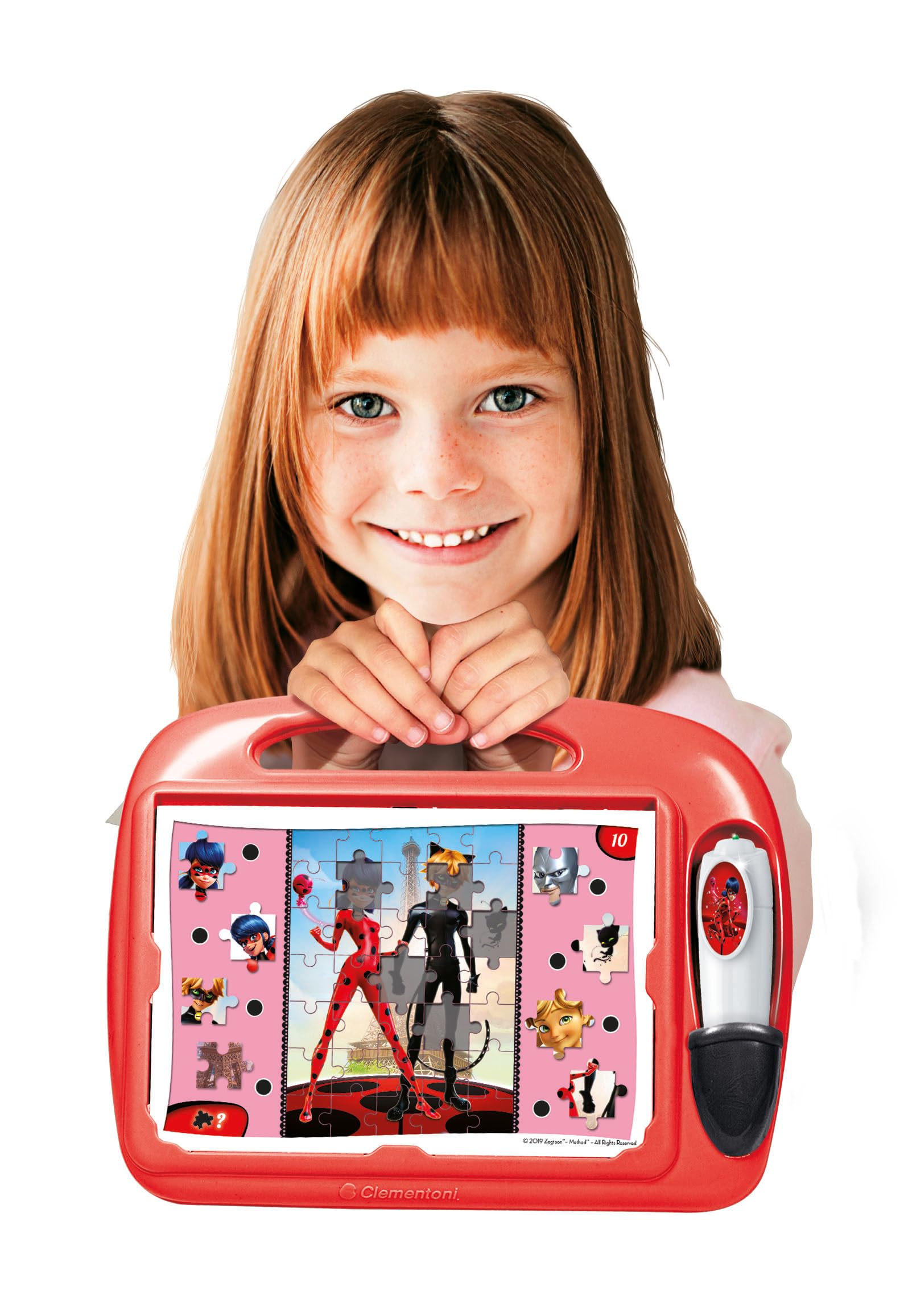 Clementoni - 52355 - Miraculous - Le Pupitre Educatif - Jeu pour Enfants de 4 à 6 Ans - avec Stylo Interactif et 18 Activités développant Chiffres, Lettres, Formes, Couleurs, Etc.