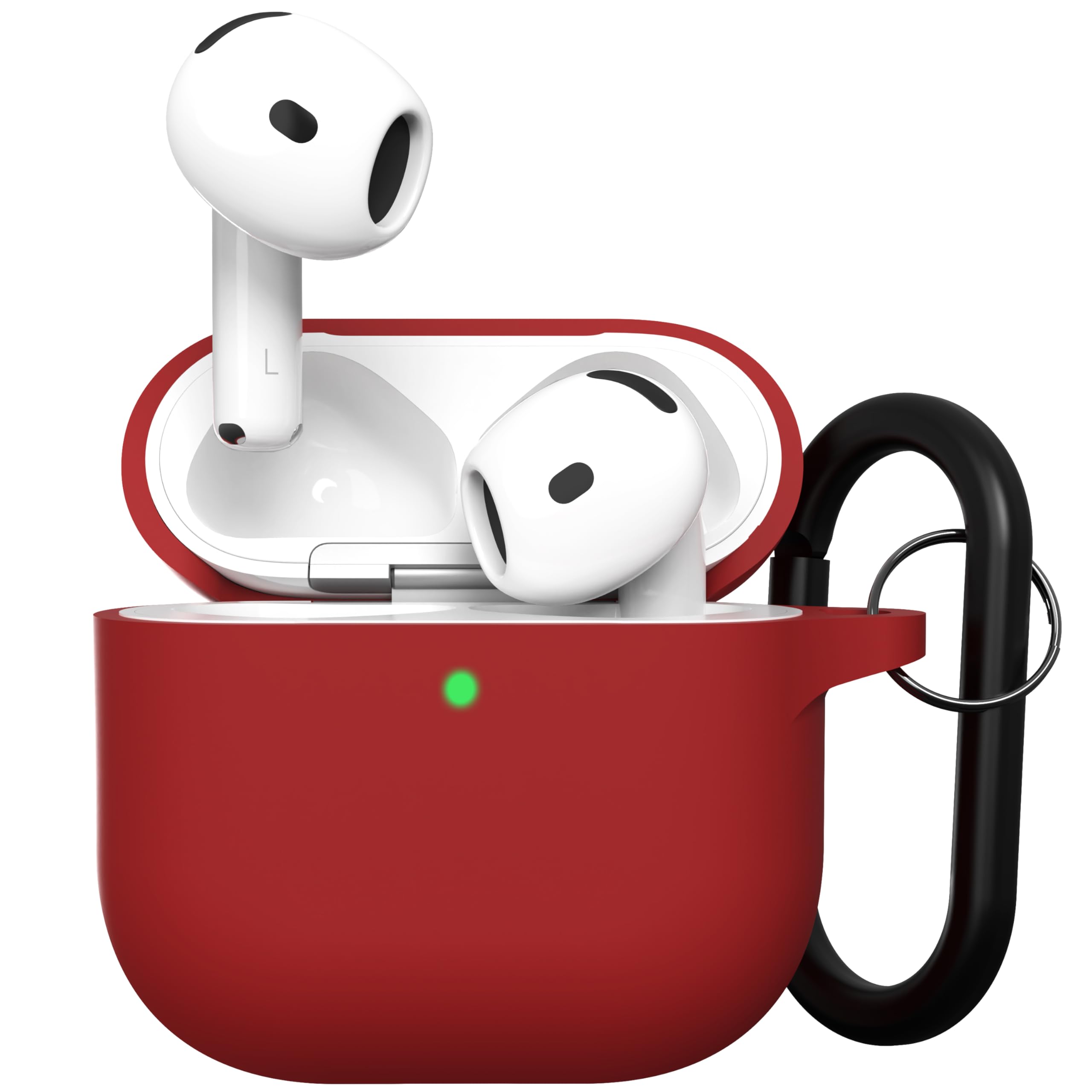 Brujula AirPods 4 Case Silicone Protective Cover Compatible with AirPods 4th Generation 2024 (Red)