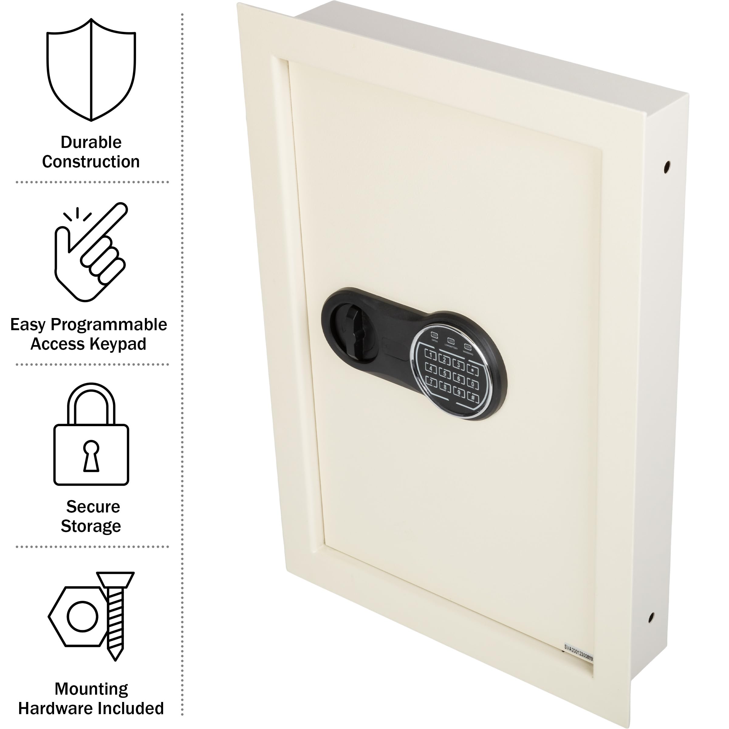 Paragon Safes Wandtresor – Safe für Zuhause oder Büro mit Tastatur und 2 manuellen Übersteuerungstasten – schützt Bargeld, Schmuck, Pässe und mehr von Paragon Safes (cremefarben)
