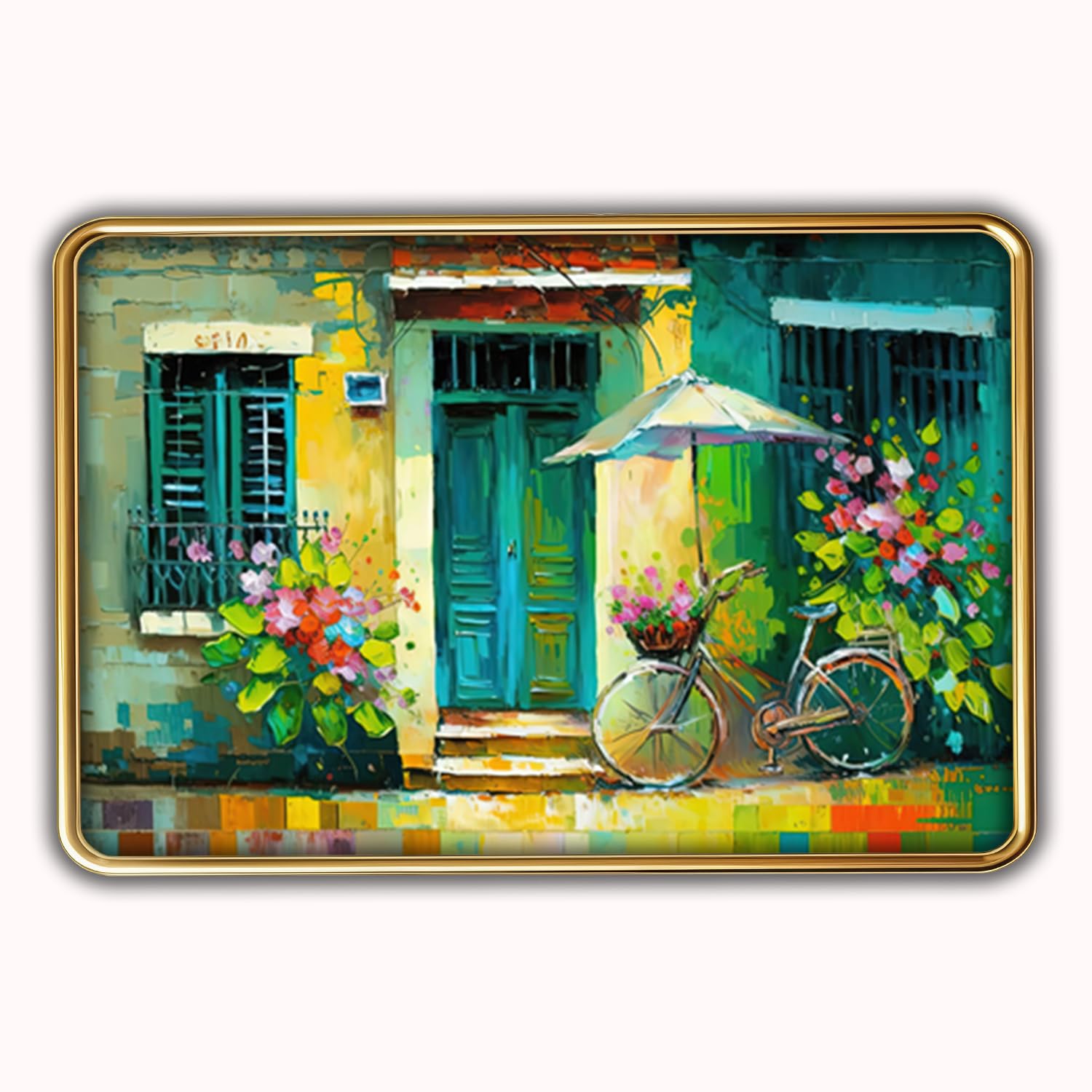 Rajasthani Village Photo Frame - Gold & Sparkle -12
