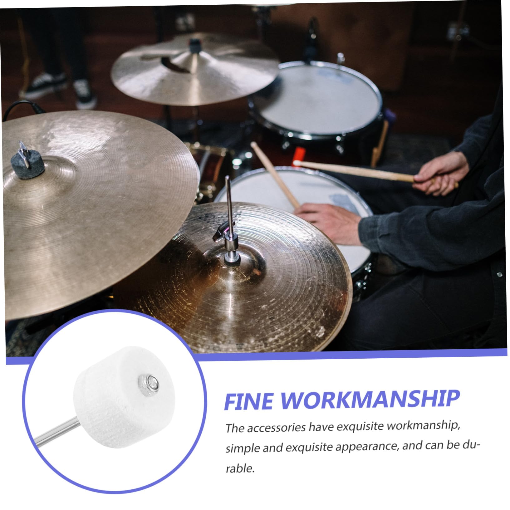 Pedale Singolo per Batteria Battitore Grancassa in Metallo Argento | Ricambio per Pedale, Accessorio per Jazz Drum ed Elettronica, per Pratiche e Ricambi, Finitura Argento