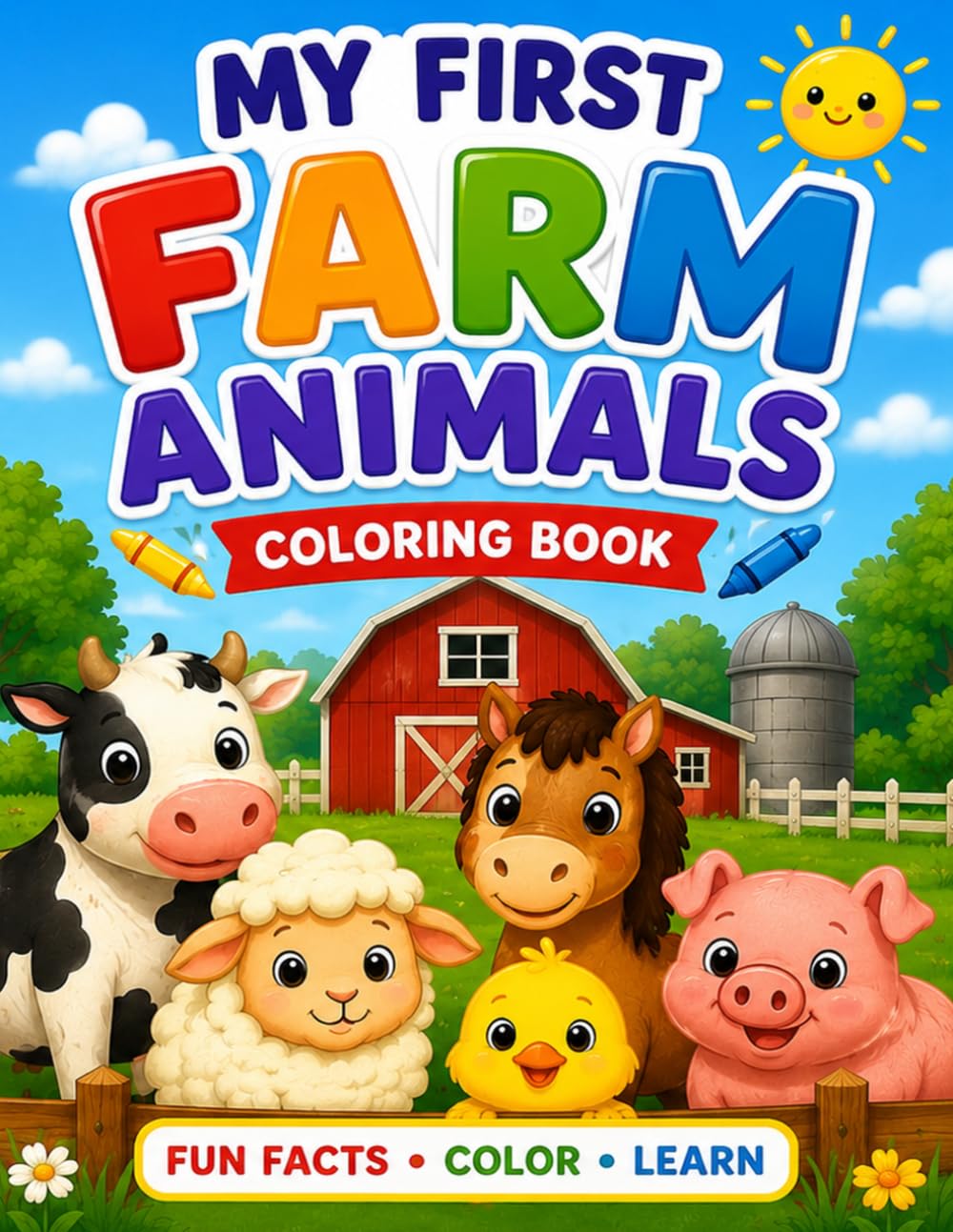 Little Animal Explorer: Farm Animals Coloring & Learning Book for Kids