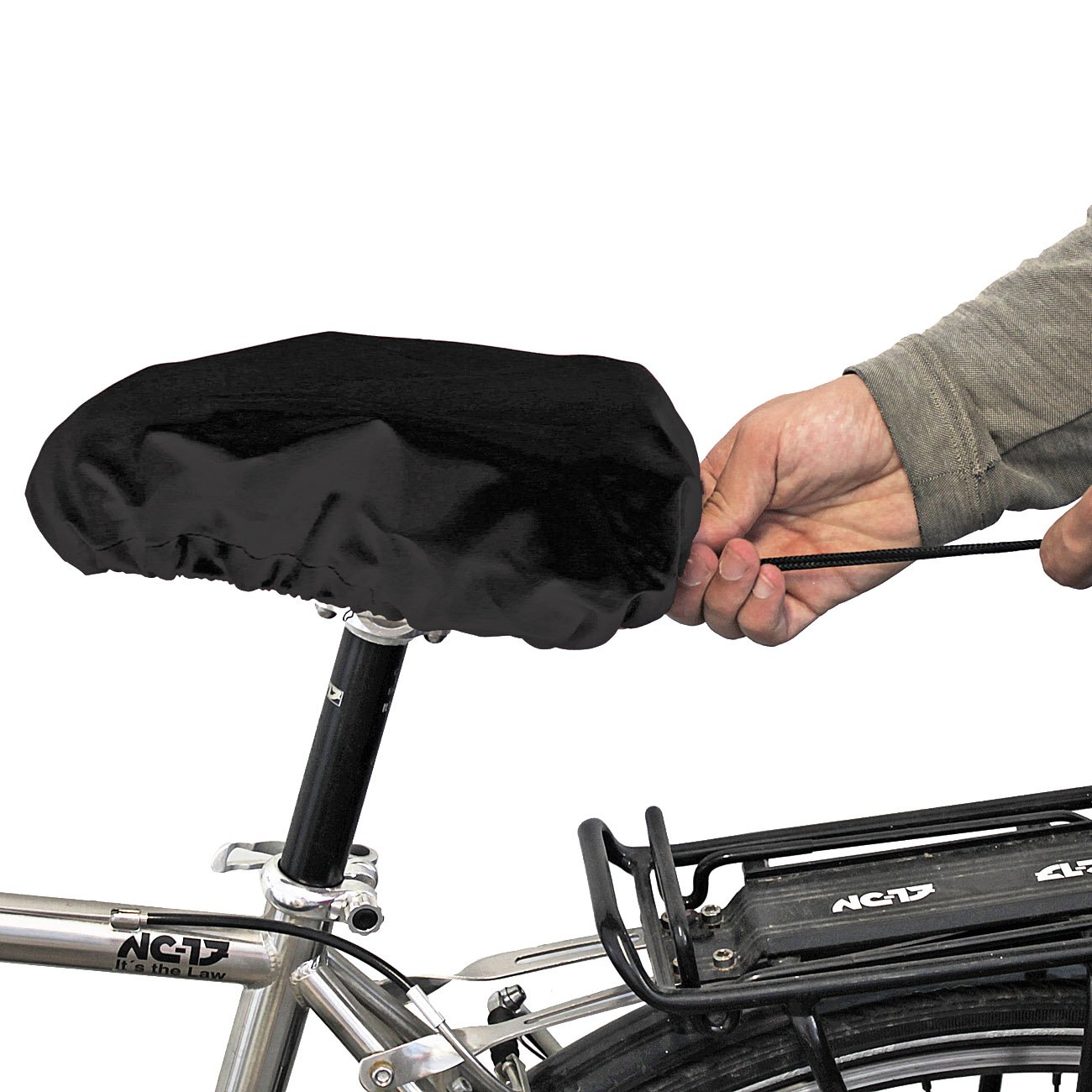 NC-17 Uniwersalna osłona na kierownicę z osłoną siodełka │E Bike pokrowiec ochronny na kierownicę rowerową, ochrona na tylne bagażniki rowerowe, pokrowiec ochronny na rower elektryczny, ochrona przed
