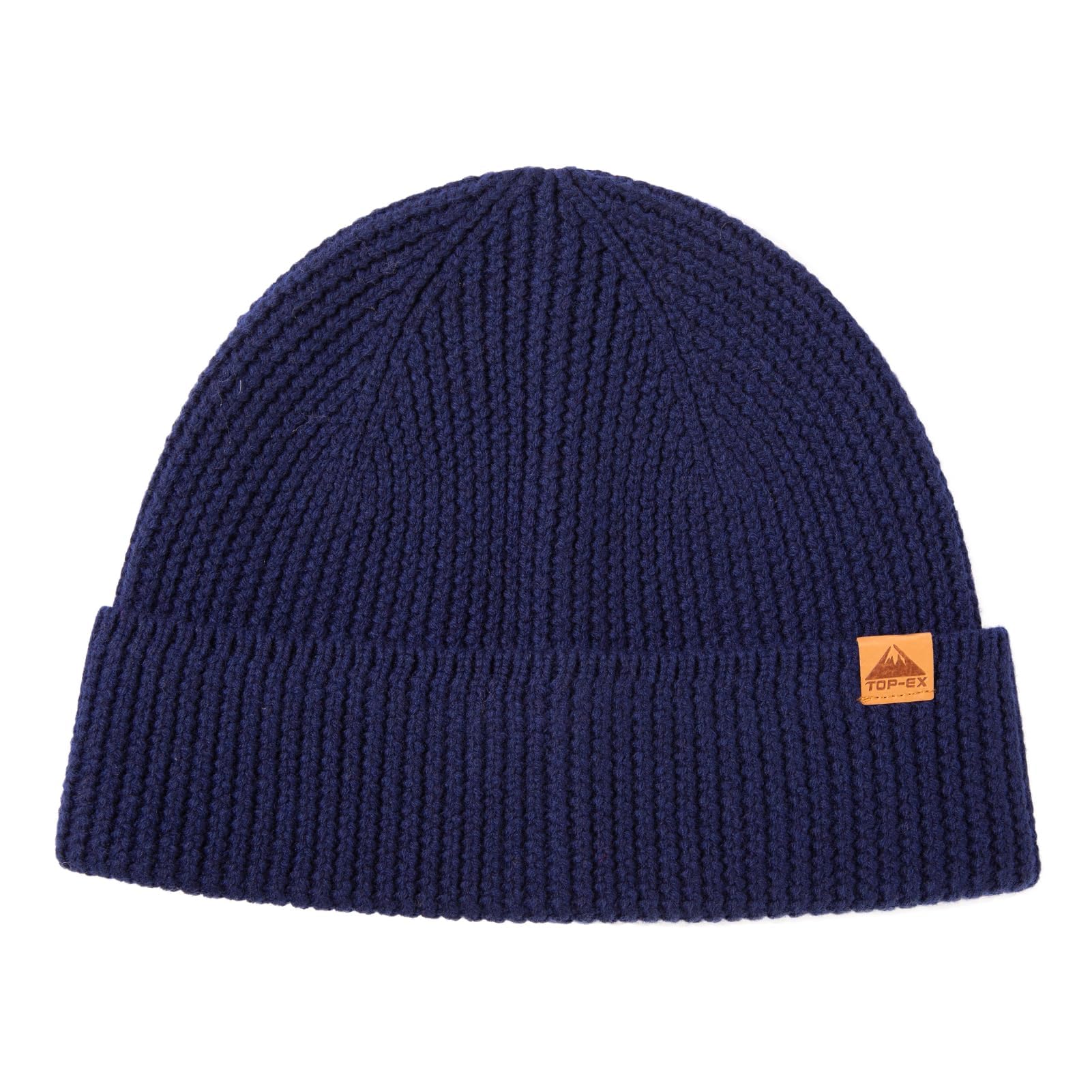 TOP-EX Berretto invernale in 100% lana merino con risvolto – strato singolo lavorato a maglia, cappello invernale in lana per uomo e donna 55-66 cm