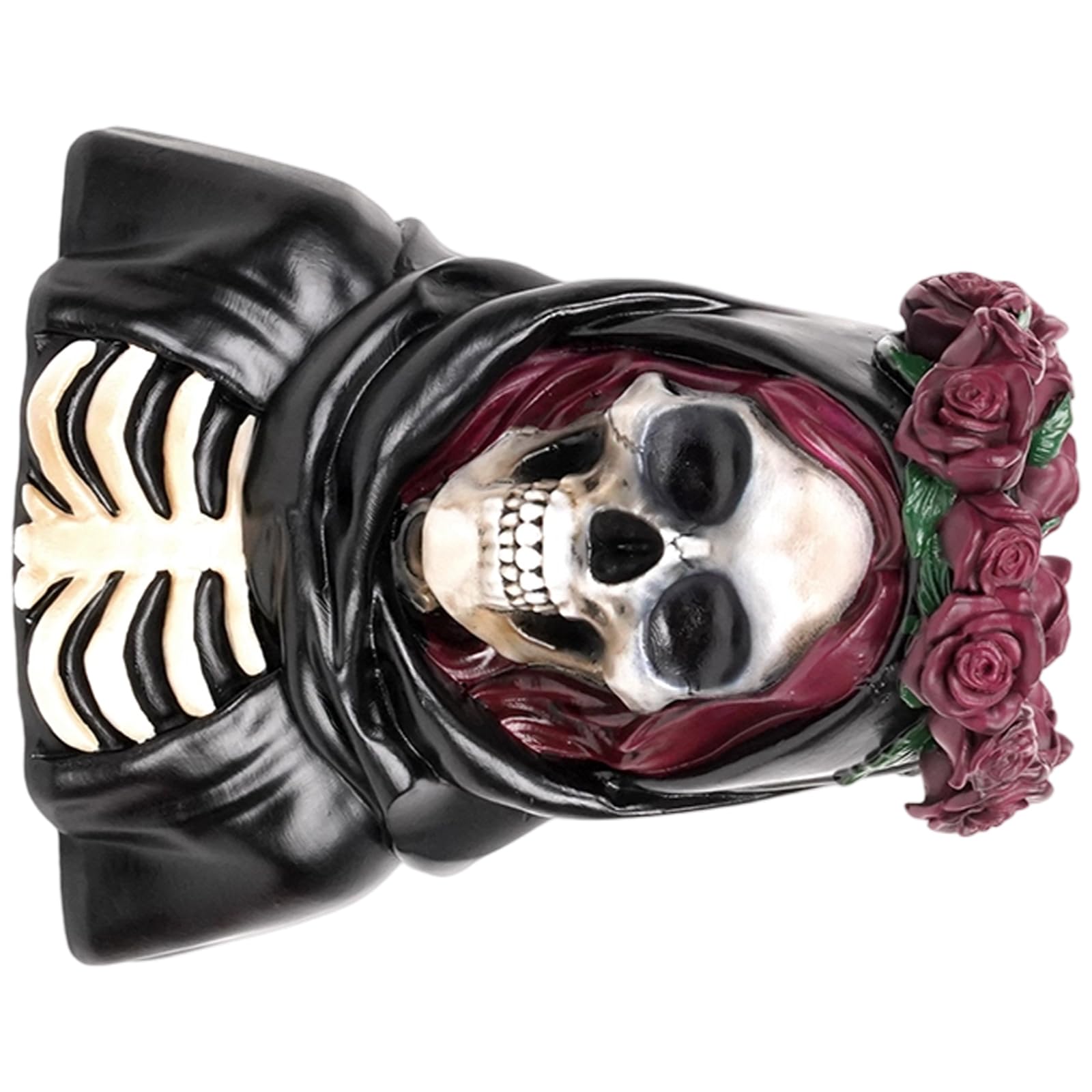 Halloween Skull Vases Resin Planter Pots with Rose for Indoor Outdoor Table Centerpieces Home Decor Elegant Skull Statue Resins Vases Planter Pots Halloween Centerpieces Home Decoration Flower Holders