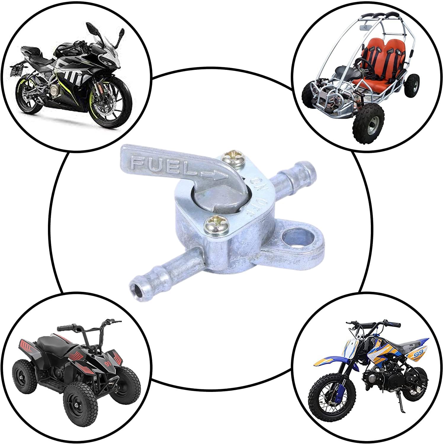 Przełącznik paliwa calowy średnica interfejsu 6 mm do motocrossu dla dirt bike ATV Quad Buggy zbiornik paliwa kran wł./wył. zbiornik paliwa motocykla