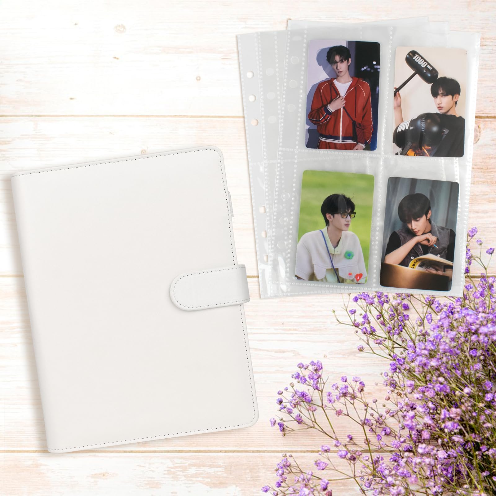 A5 Kpop Photocard Binder, 6 Ring Binder Album with 200 Card Slots - Image 2