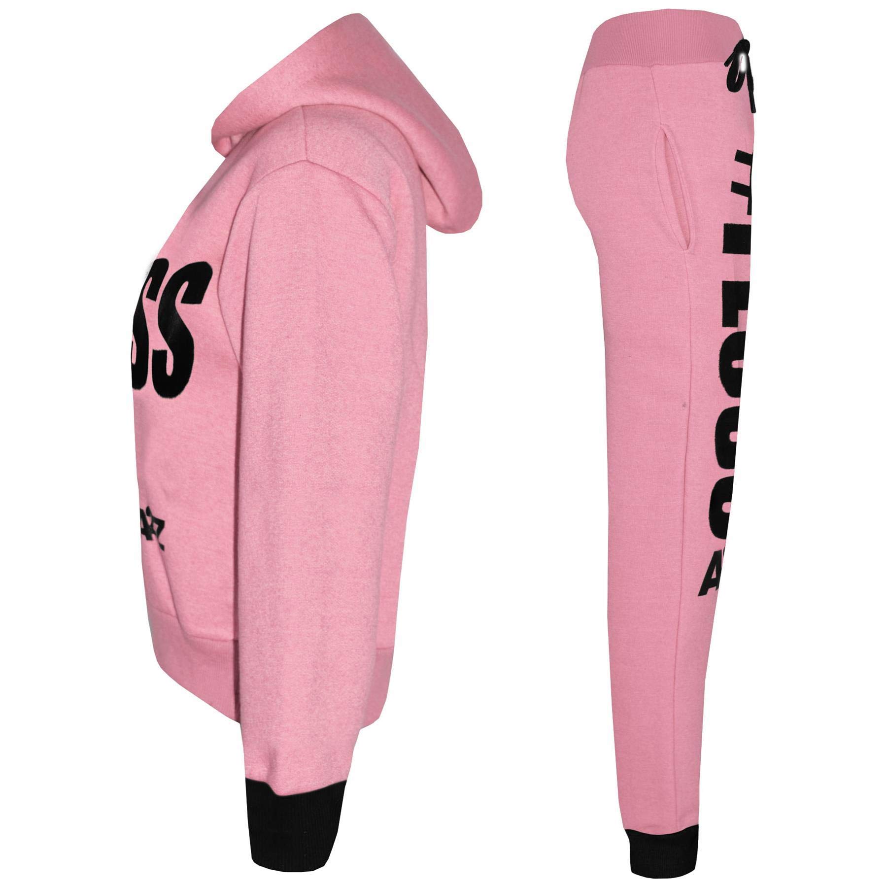A2Z 4 Kids Kinder Mädchen Trainingsanzug Designers #Floss Drucken Vlies Baby Rosa Vermummt Zuschneiden Oberteil Unterseite Joggen Anzug Jogger Alter 5-13 Jahre