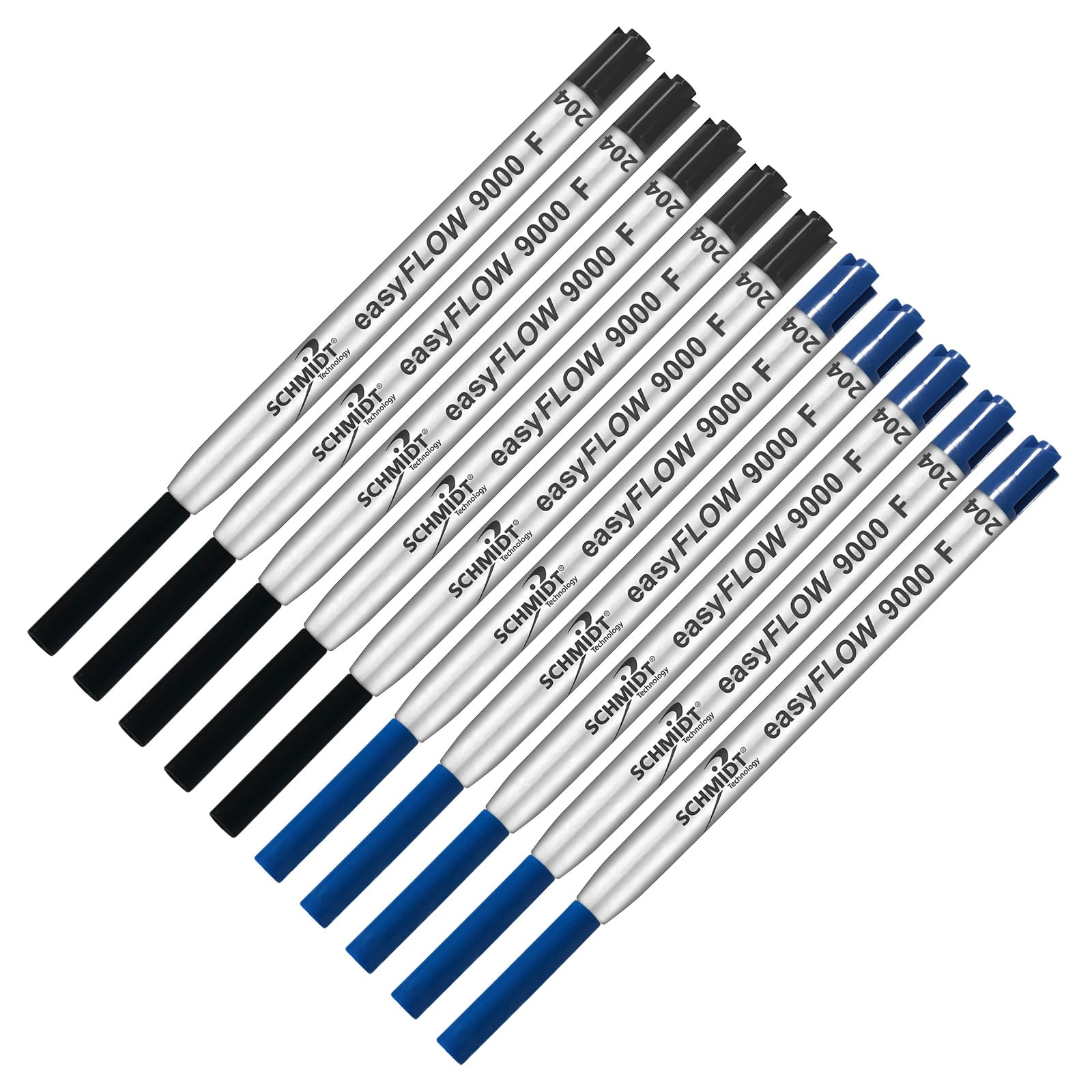 Imprinted Schmidt easyFLOW9000 Ballpoint Refill- Fine Tip 0.8mm, Black & Blue Ink - Pack of 10