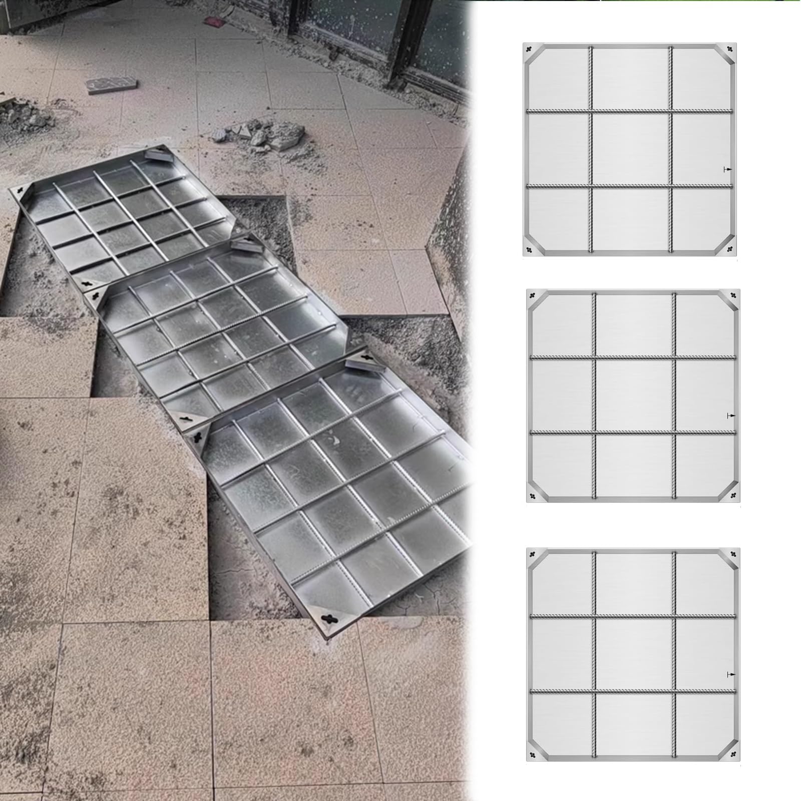 GJMSSMY Recessed Manhole Cover underground access panel utility inspection lid heavy duty PVC material squar
