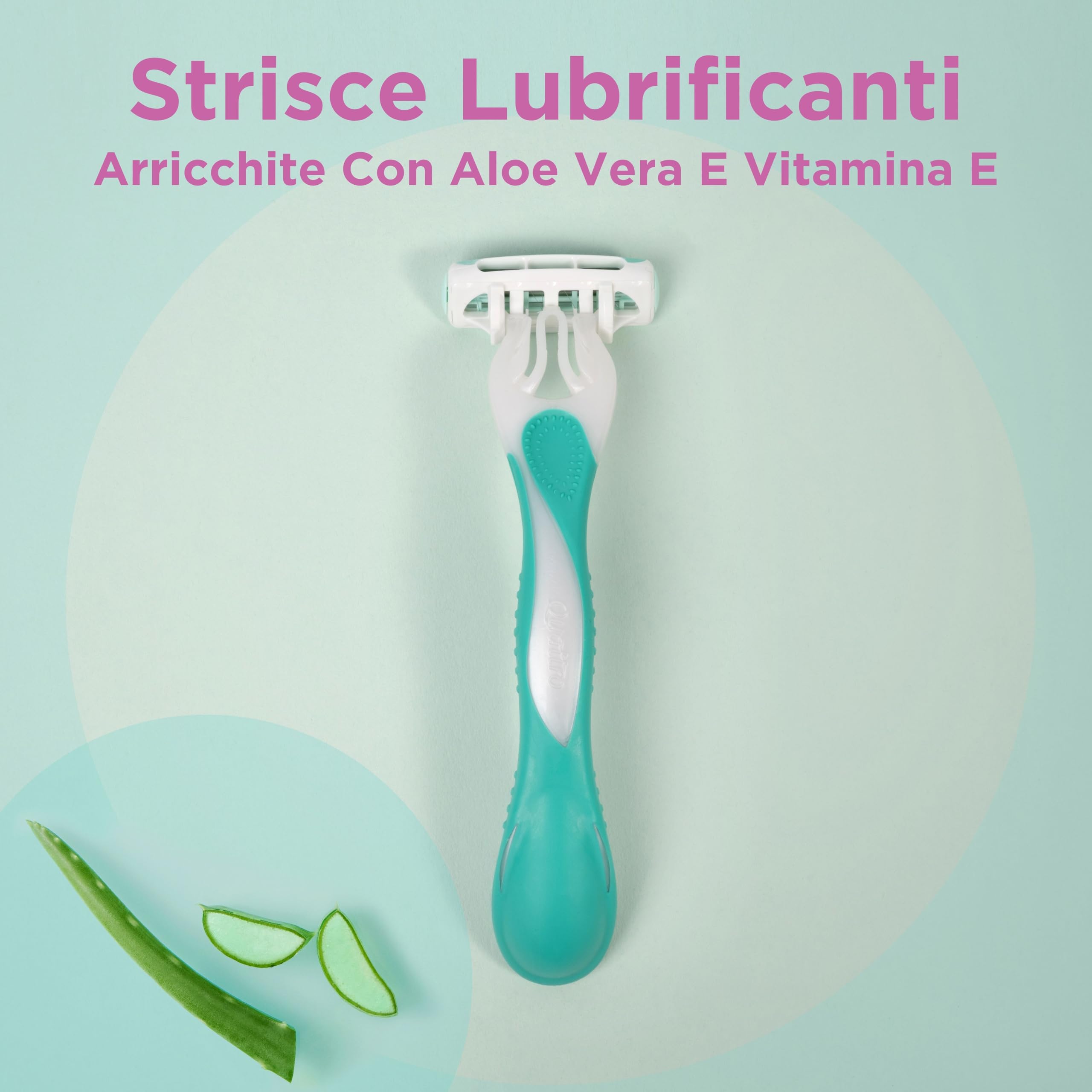 Wilkinson Sword - MyIntuition Smooth Sensitive Quattro - Rasoio Usa & Getta - Rasoio a 4 Lame per Donna - 2 Strisce Lubrificanti con Aloe Vera e Vitamina E - Confezione 3+1