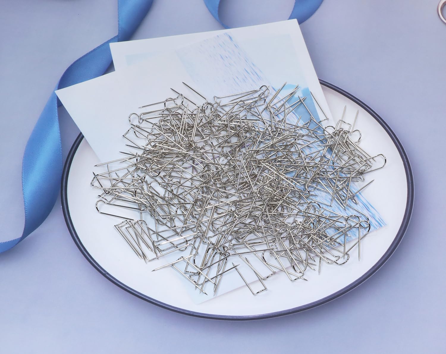 ONLYKXY 500 Stück U-förmige Gabelnadeln, Nähen, Quilten, Mehrzwecknadeln, gerade, doppelte Blockiernadel, Bastelnadel für Stoffhandwerk, DIY, Heimdekoration, Schmuck, Ausstellung, Kränze, Blumen