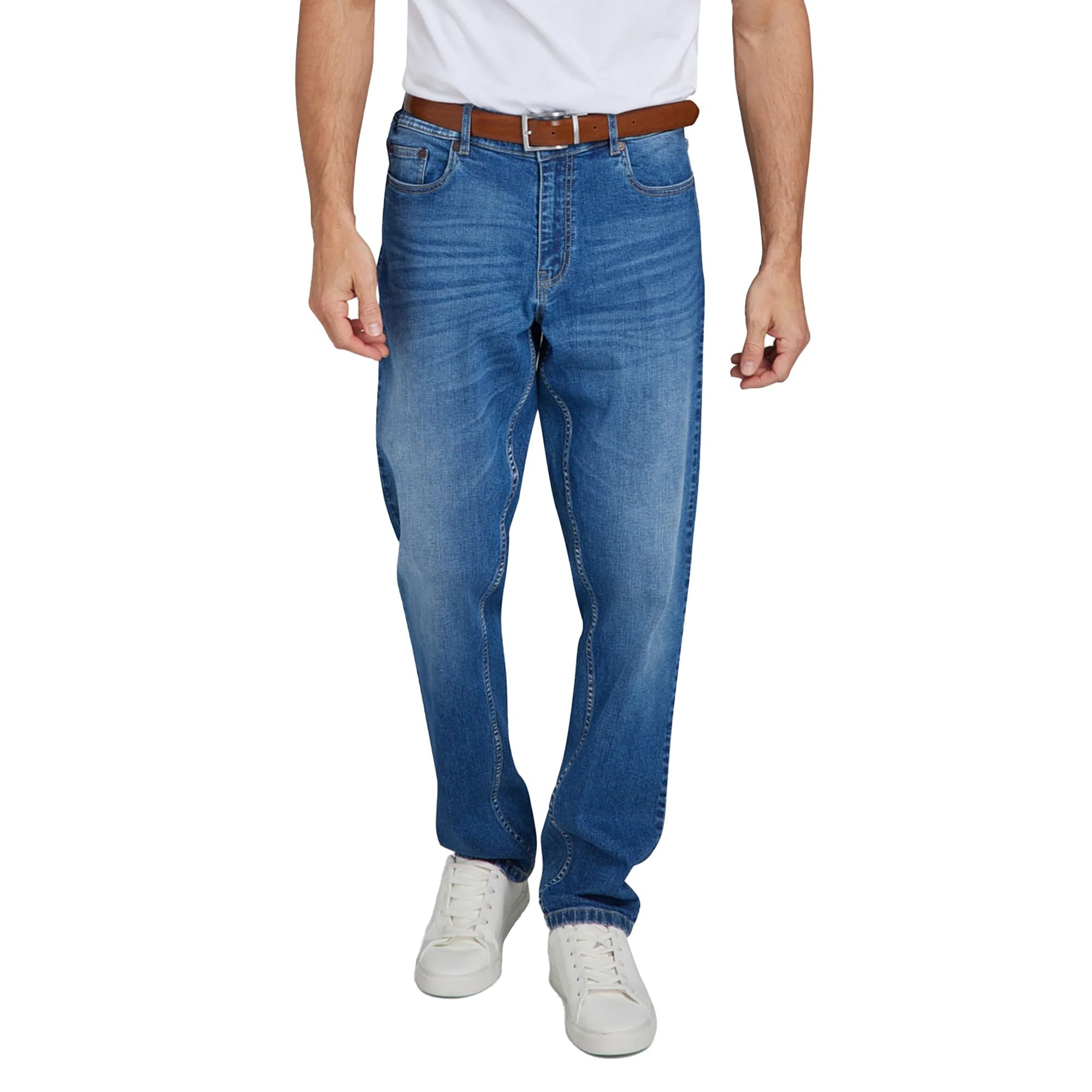 Raging Bull Mens Regular Jeans (36R) (Light Denim)